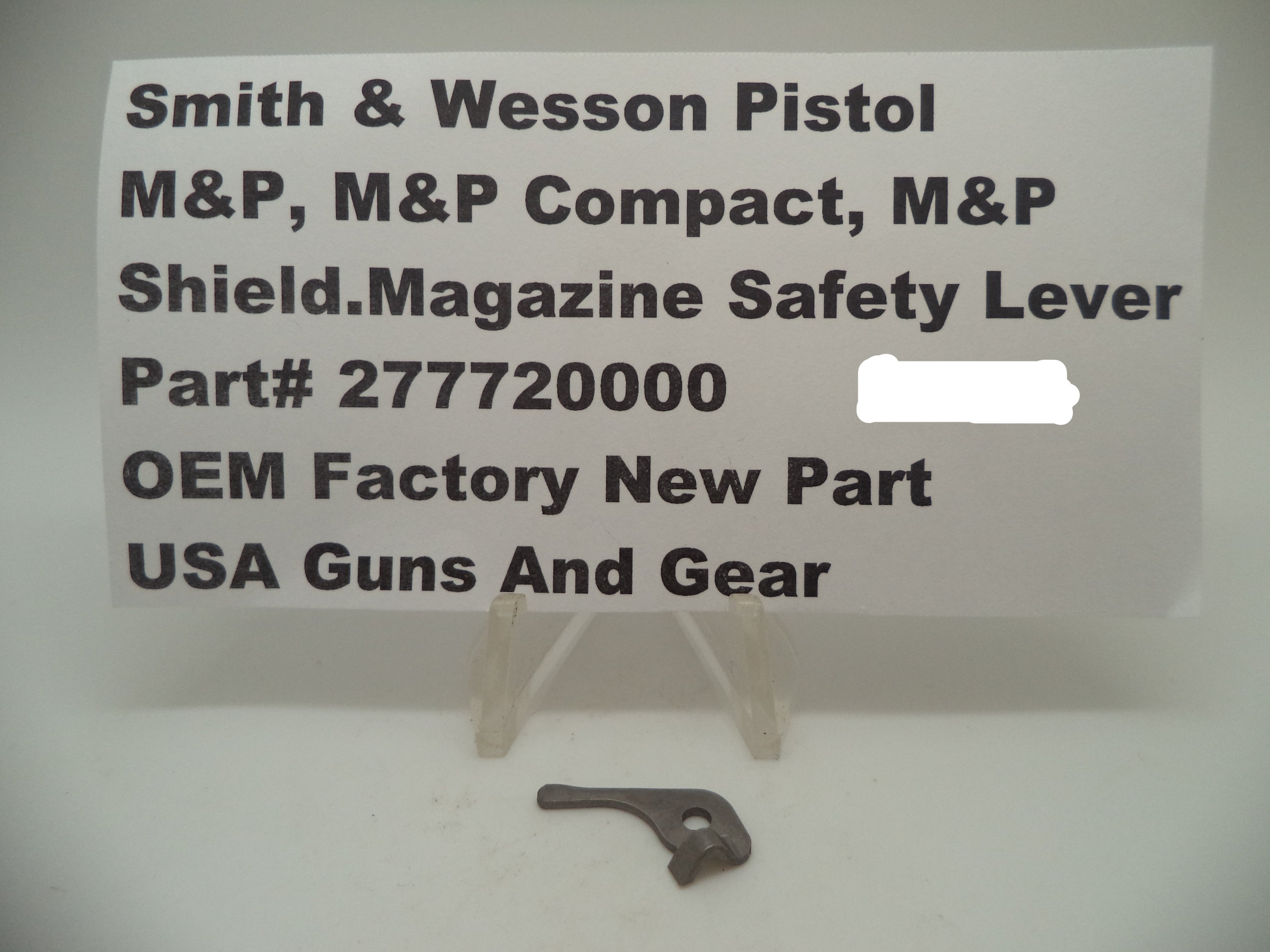 Smith & Wesson M&P Magazine Safety Lever - 9mm/.40/.45 Shield & Compact - Factory OEM 277720000