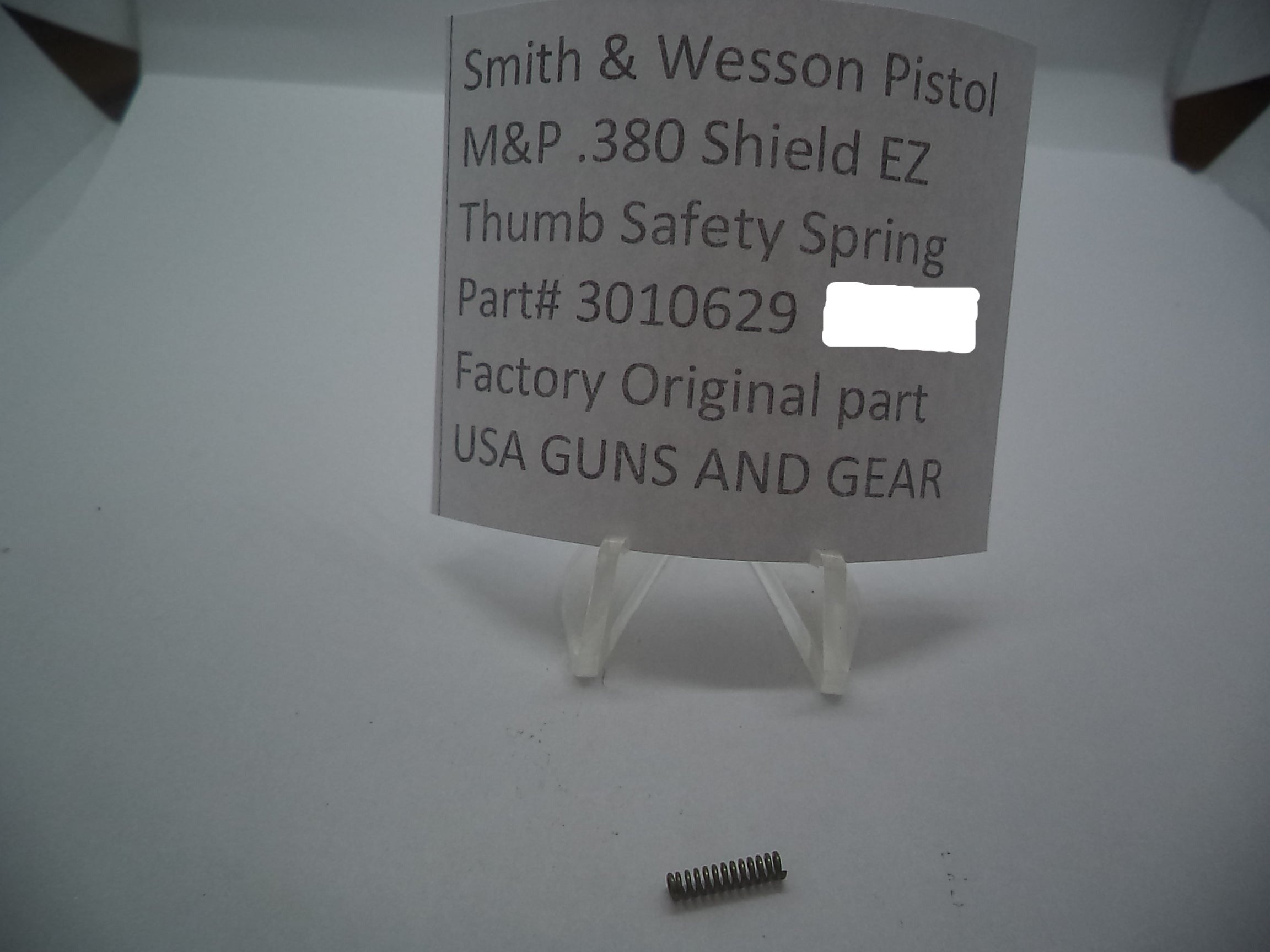 Smith & Wesson M&P 380 Shield EZ Thumb Safety Spring 3010629