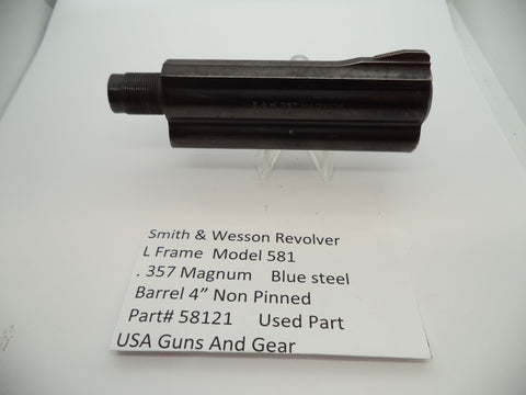 58121 Smith & Wesson L Frame Revolver Model 581 Barrel 4" .357 Mag Used Part