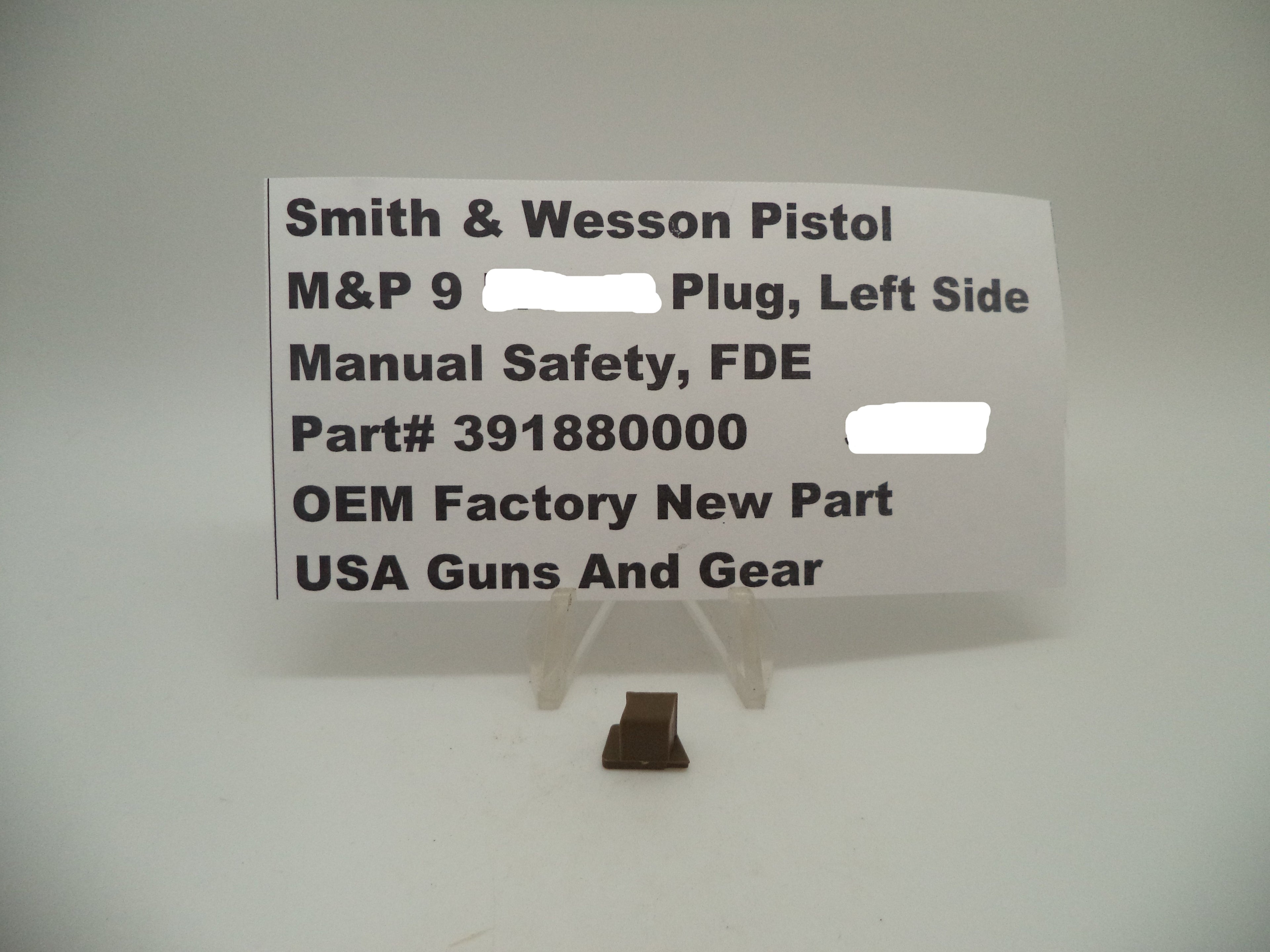Smith & Wesson M&P Frame Plug Manual Safety FDE 1.0/2.0 | OEM 391880000