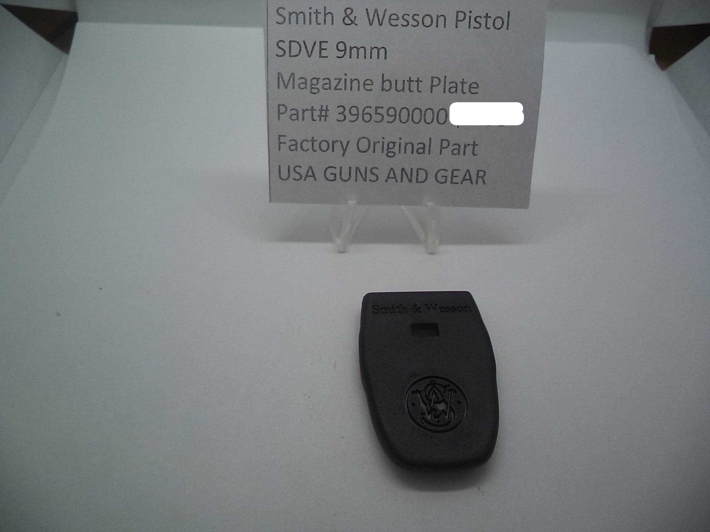 396590000 Smith & Wesson 9mm SDVE Magazine Butt Plate