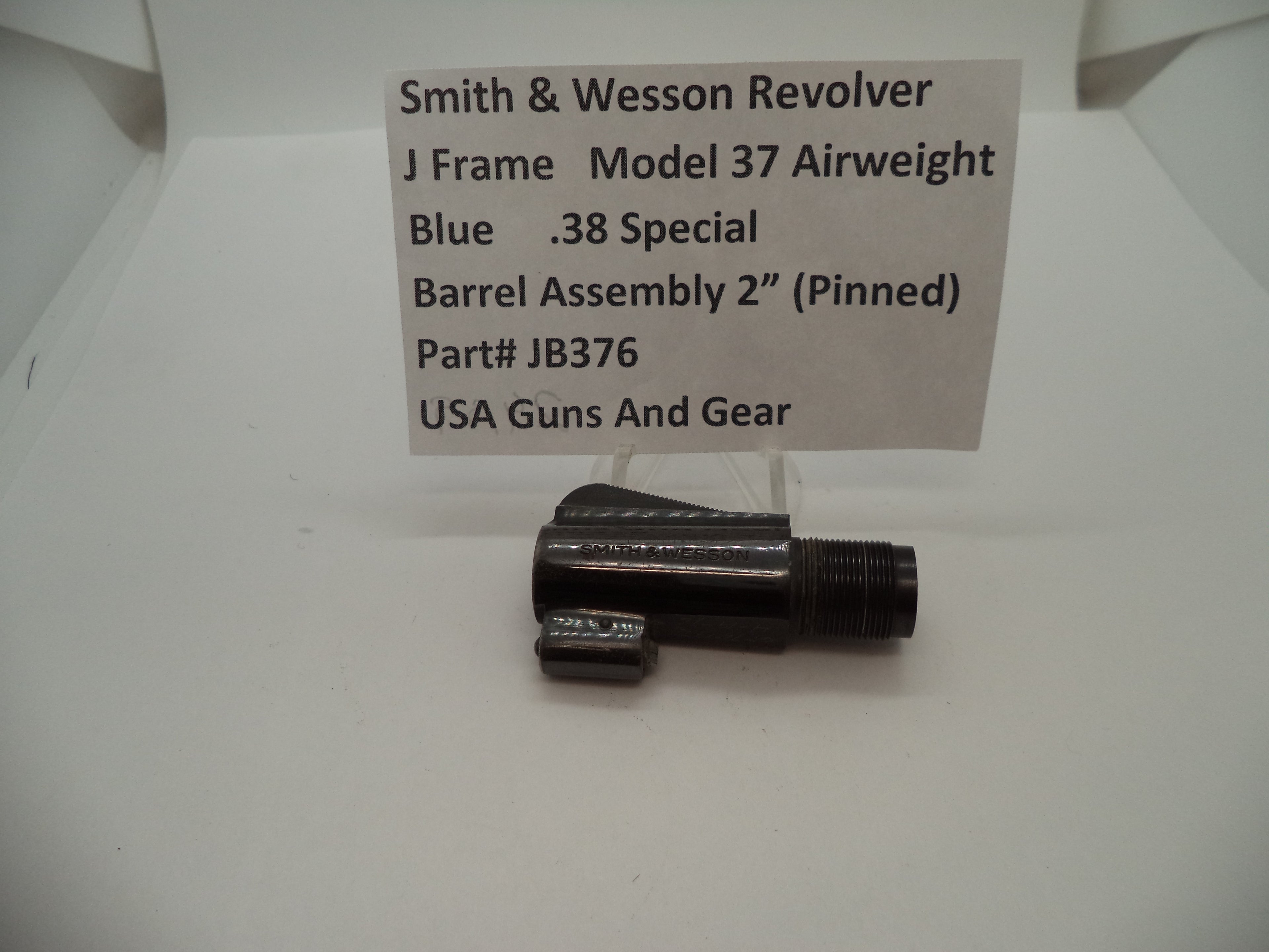 JB376 Smith & Wesson J Frame Model 37 Airweight Used 2" Barrel .38 Special