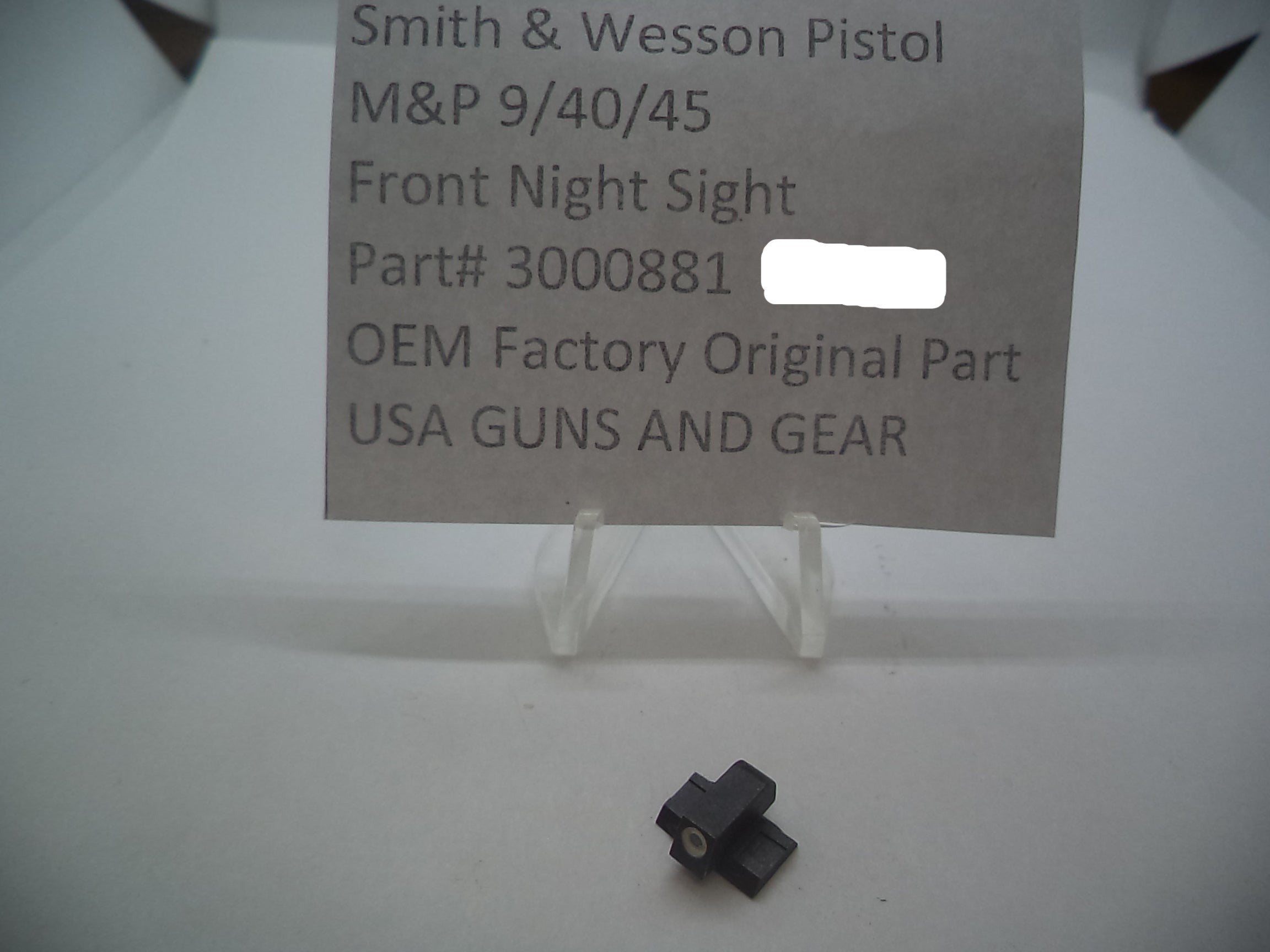 Smith & Wesson M&P Front Night Sight - Tritium - 9/40/45 Shield & Full Size - Factory OEM