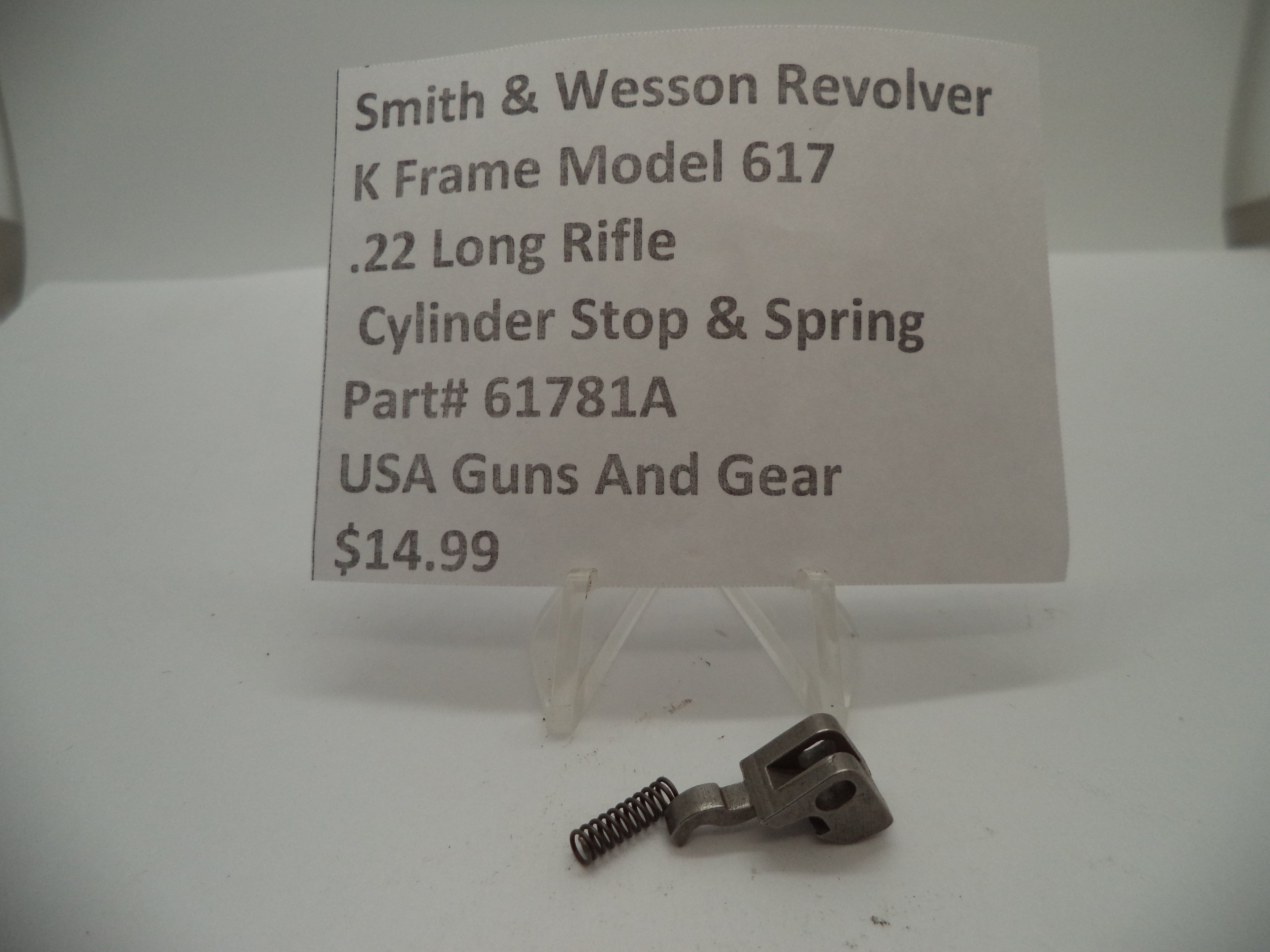 61781A Smith & Wesson K Frame Model 617 Cylinder Stop & Spring .22 Long Rifle