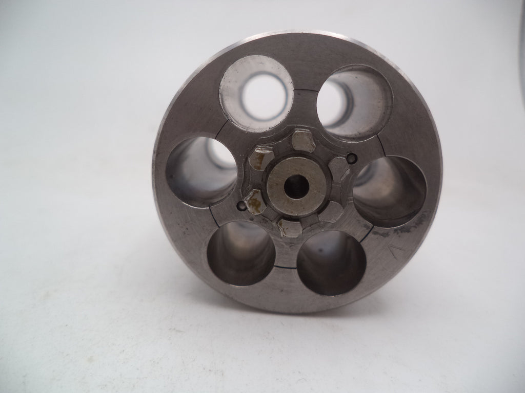 Smith & Wesson L Frame Model 686 Cylinder with Extractor, non-recessed .357 Magnum used part, displayed on a white background.