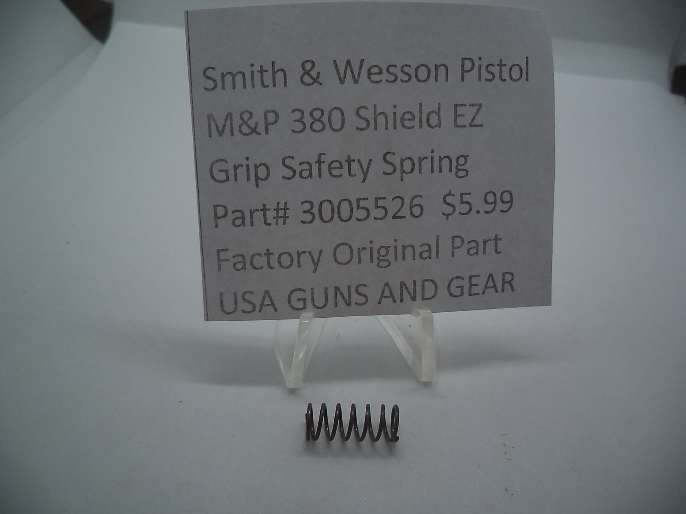 Smith & Wesson M&P 380 Shield EZ Grip Safety Spring | OEM 3005526