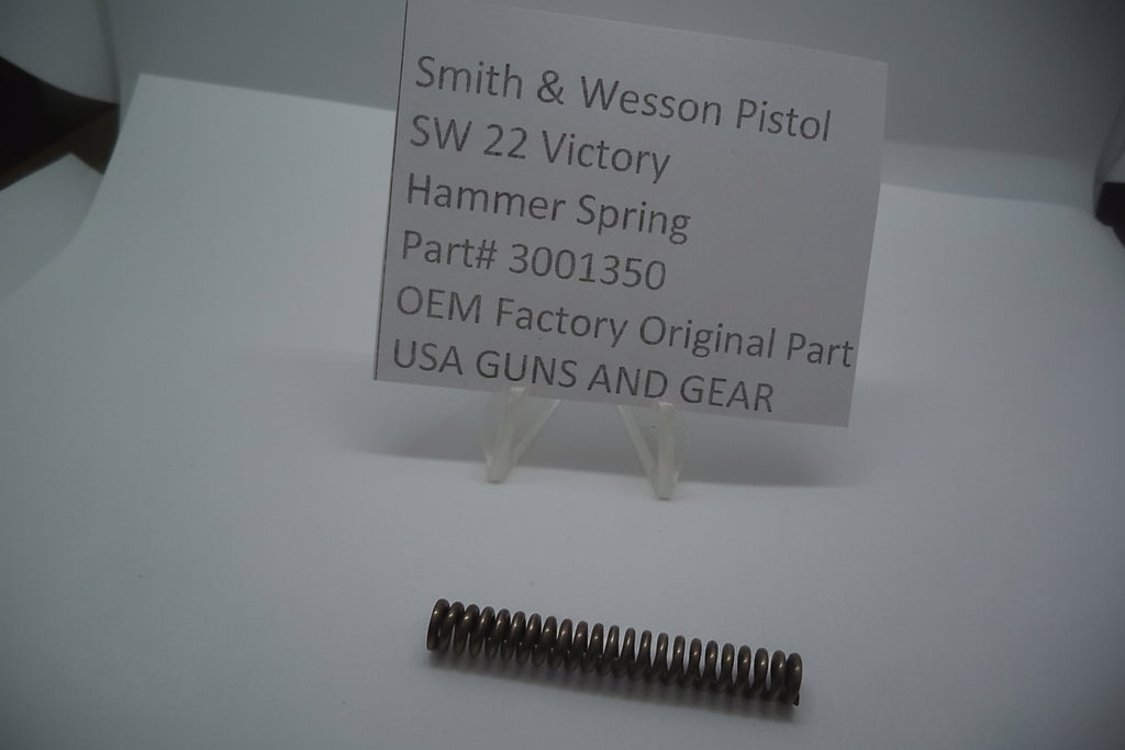 Smith & Wesson Pistol SW 22 Victory Hammer Spring, part number 3001350, displayed on a white surface with an information sign indicating price and model details.