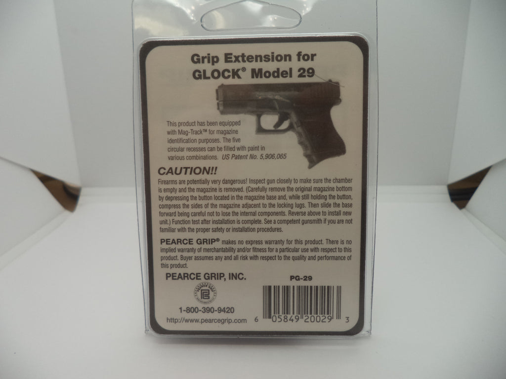Pearce Grip Magazine Base Pad Glock 29, 30 (9-Round) #PG29 New Part