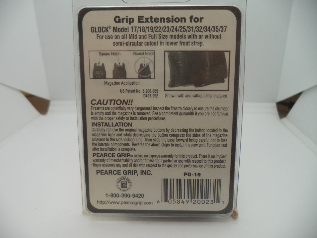 Pearce Grip Extension Glock 19/23/32/38 PG-19 - OEM Magazine Adapter
