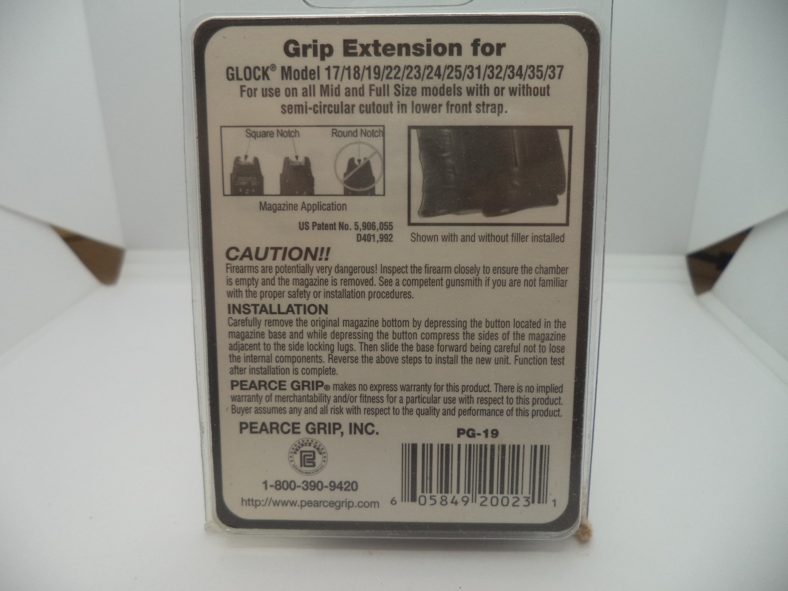 Pearce Grip Extension Glock 19/23/32/38 PG-19 - OEM Magazine Adapter
