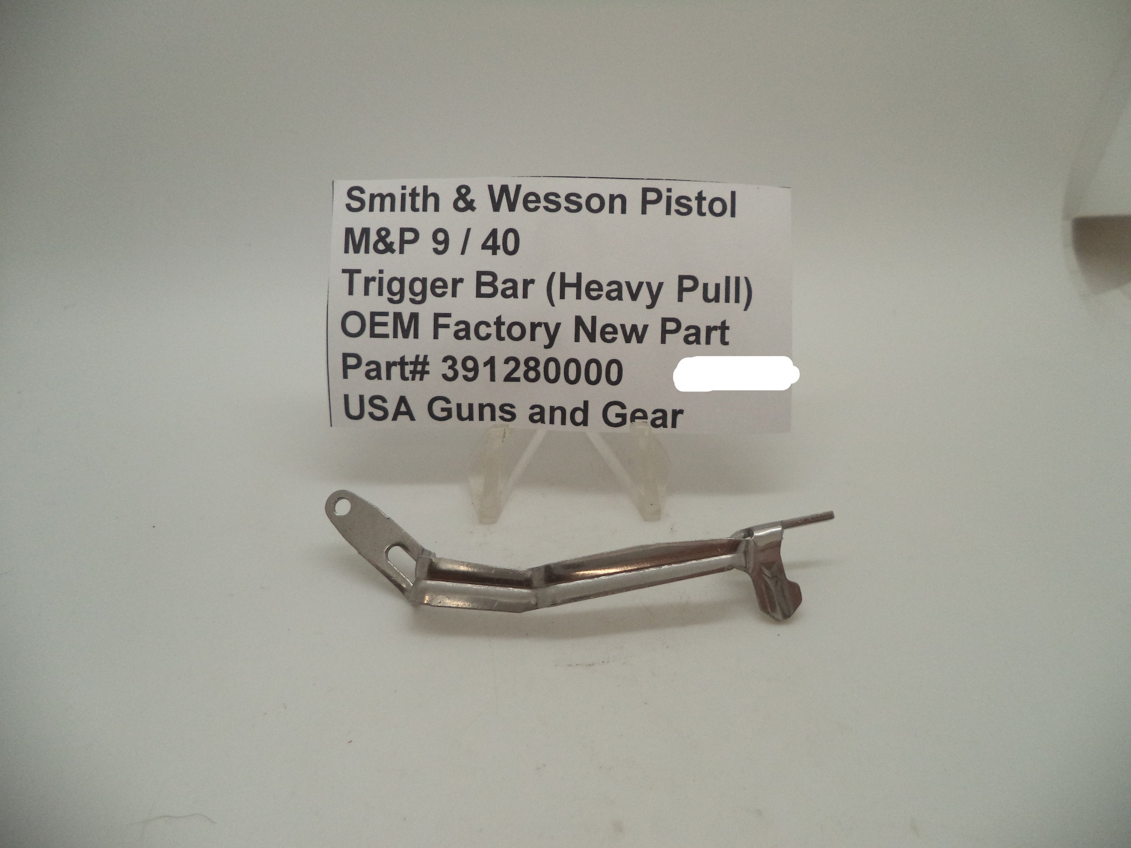 S&W M&P 9/40 Trigger Bar Assembly Heavy Pull NY | OEM 391280000