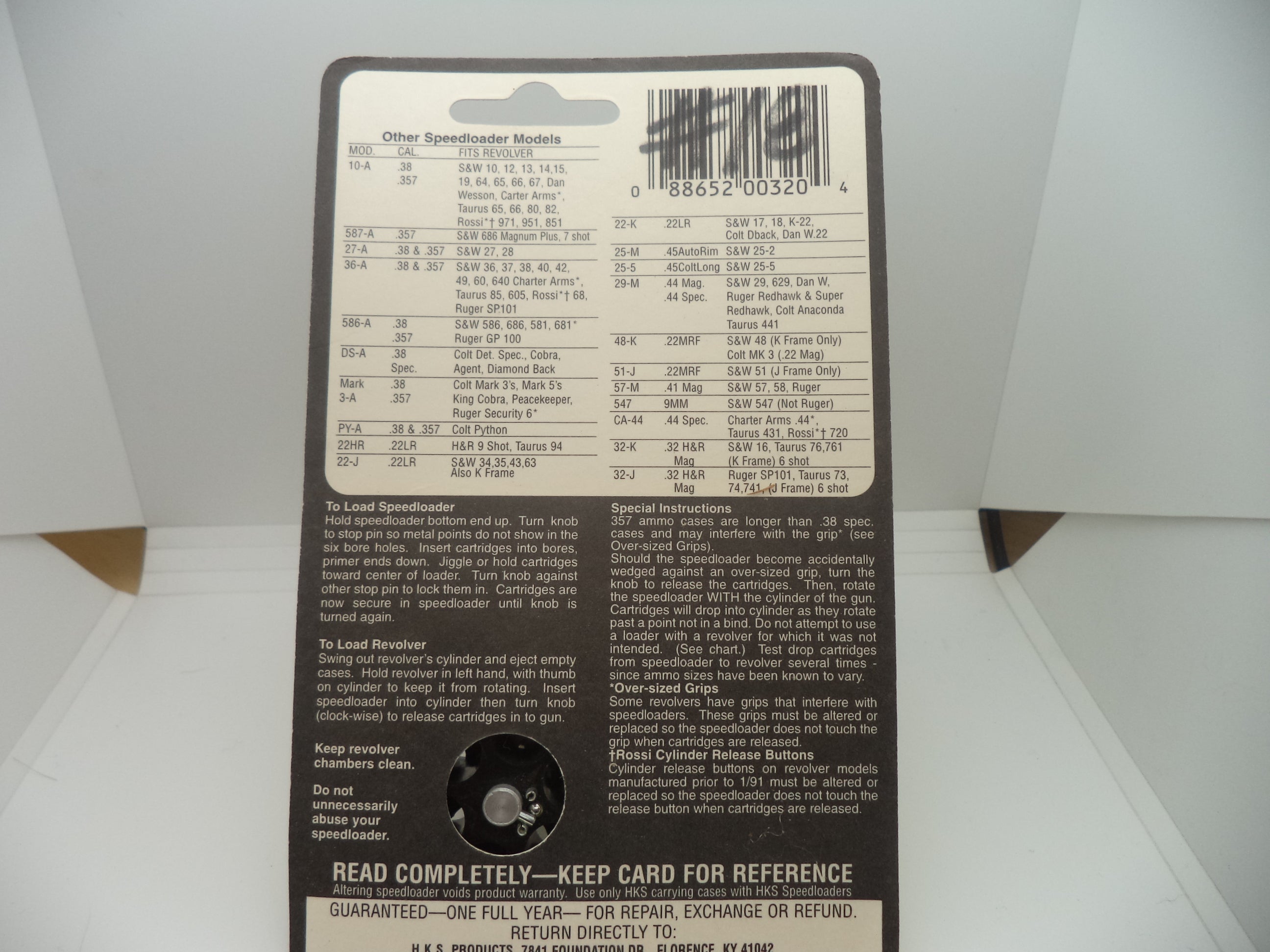 HKS Speed Loader S&W Model 16 Taurus 76/761 .32 H&R Magnum K Frame - 32-K