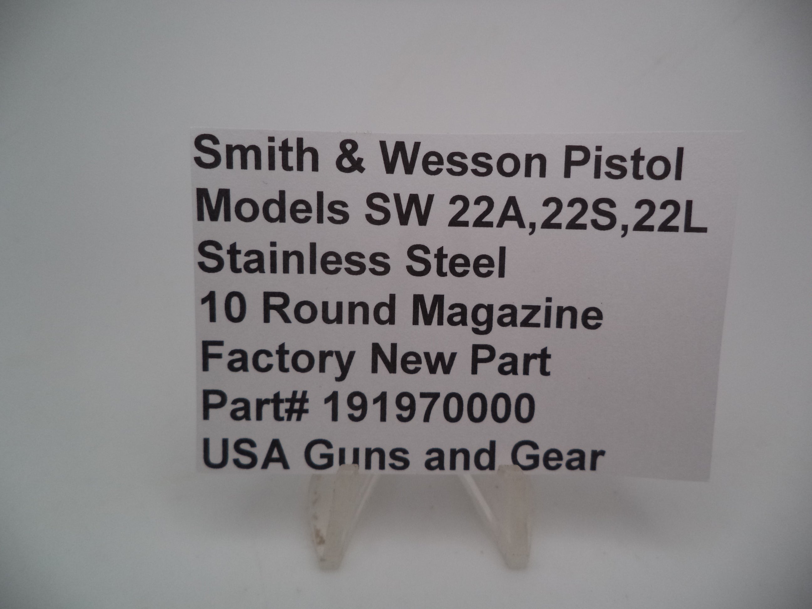 Smith & Wesson SW 22A/22S Stainless Steel 10 Round Magazine .22 LR - 191970000