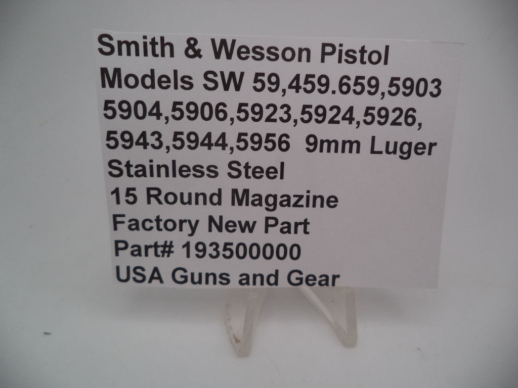 S&W 15-Round Magazine 193500000 - Model 5924 5904 59 5903 5906 9mm