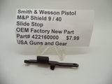 422160000 Smith & Wesson M&P Shield 9 / 40 Slide Stop Factory New Part