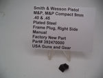 392470000 Smith & Wesson M&P Frame Plug Right Side Manual Safety Black