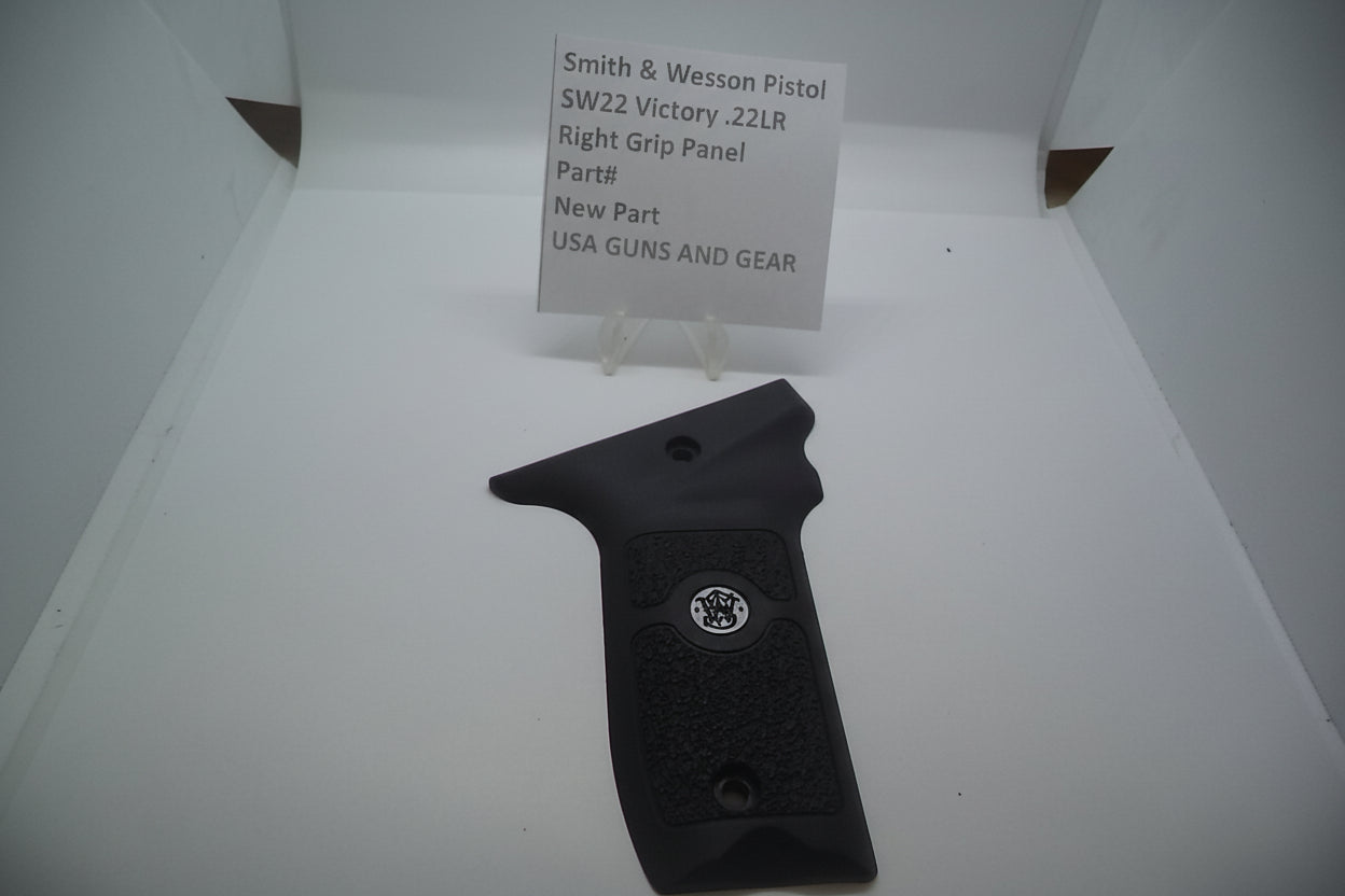 Black pistol grip panel with Smith & Wesson logo on a white background