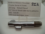 SI2 Smith & Wesson Pre Model I Frame Used 3 1/4" Barrel Nickel Plated .32 Long