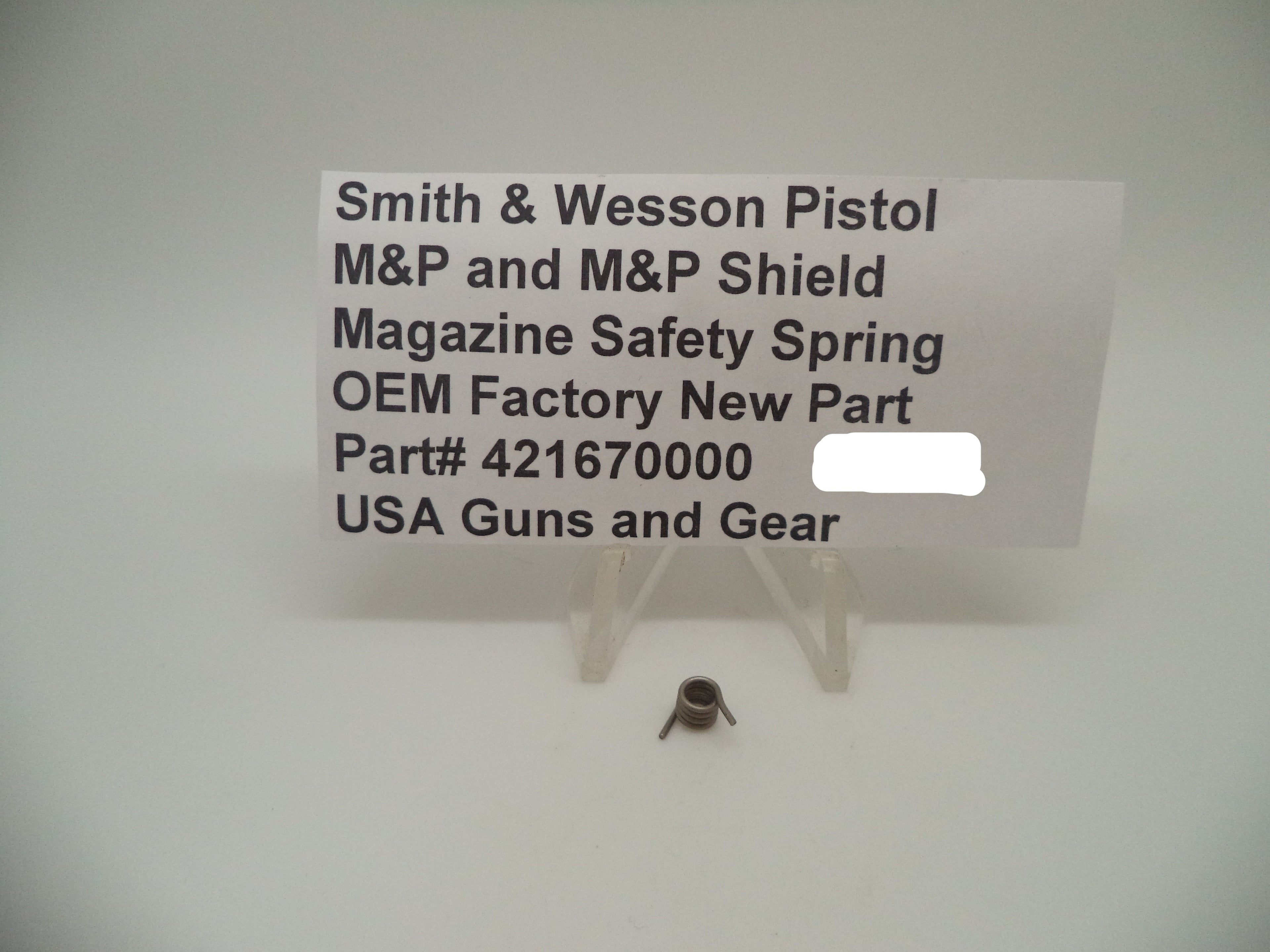 Smith & Wesson M&P Shield Magazine Safety Spring - 9mm/.40/.45 - Factory OEM 421670000