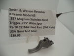65184A Smith & Wesson K Frame Model 65 Trigger .265" Wide Spur  .357 Magnum