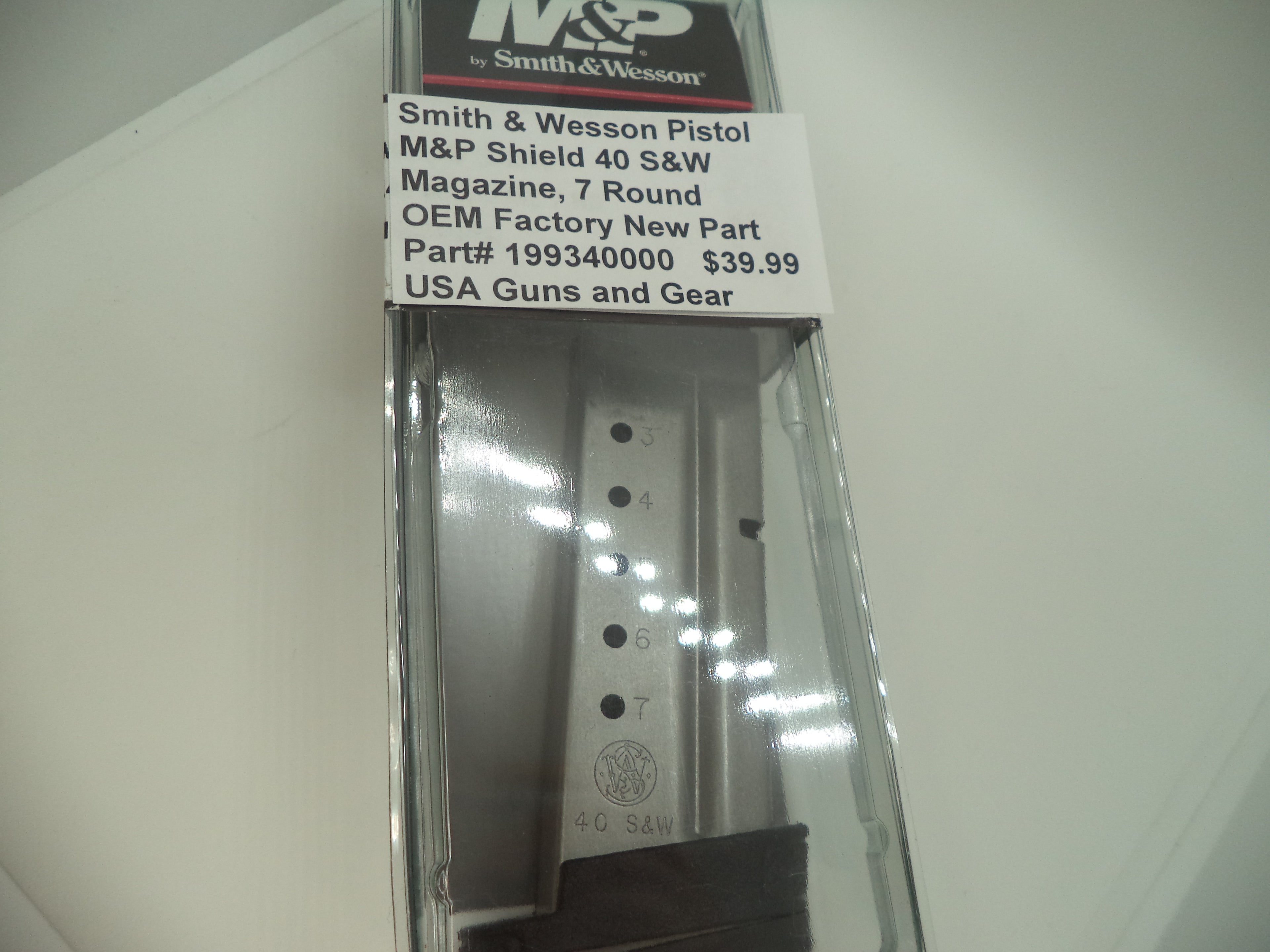 Smith & Wesson M&P Shield 40 Magazine - 7 Round .40 S&W - Factory OEM 199340000