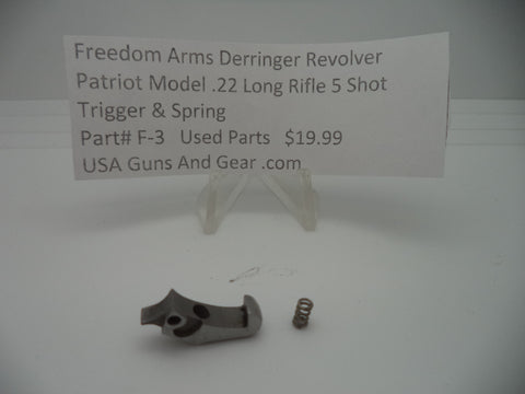 Freedom Arms Derringer Revolver Patriot Model .22 Long Rifle Trigger & Spring F-3
