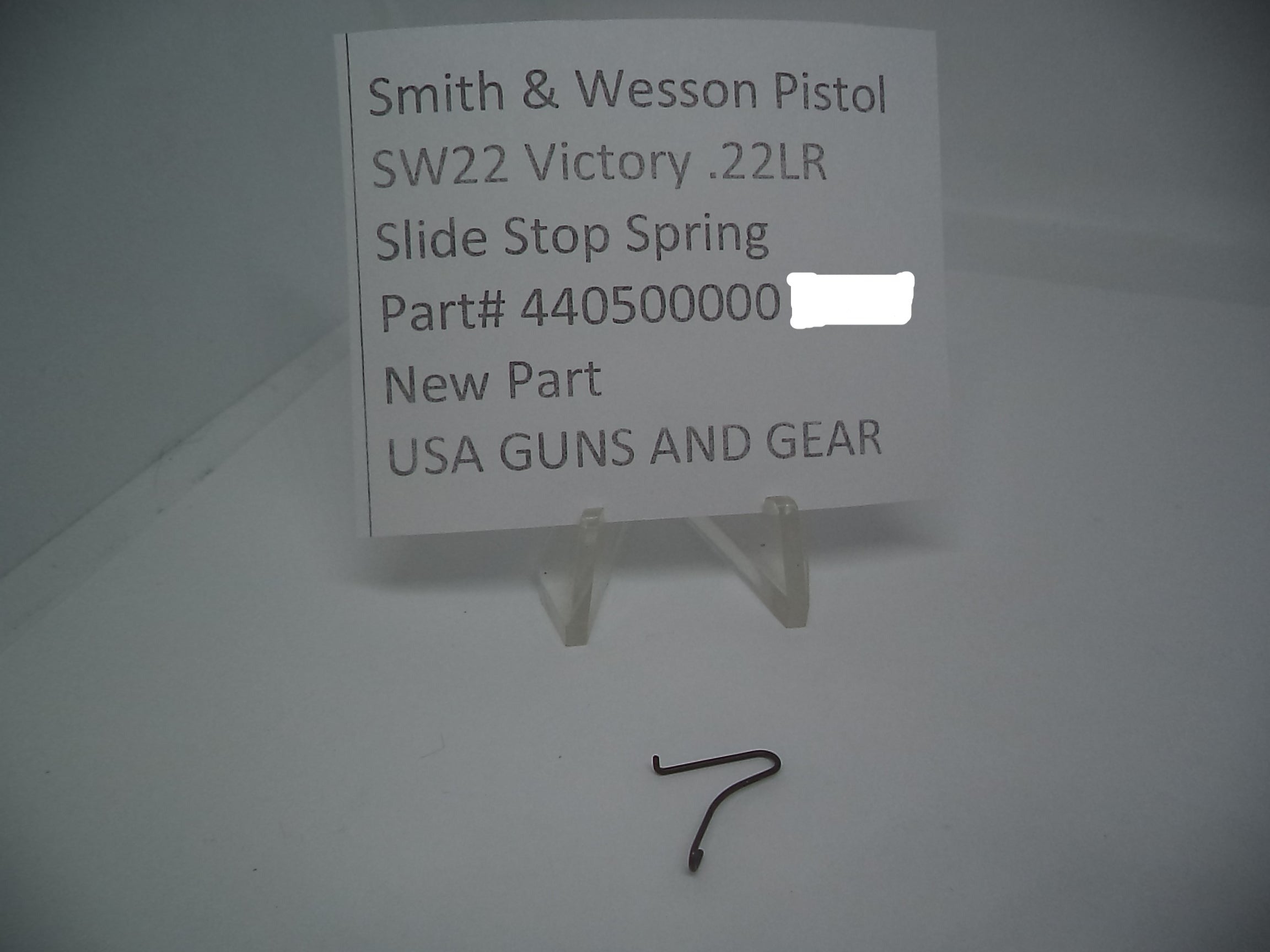 SW22 Victory Slide Stop Spring | Smith & Wesson Part 440500000