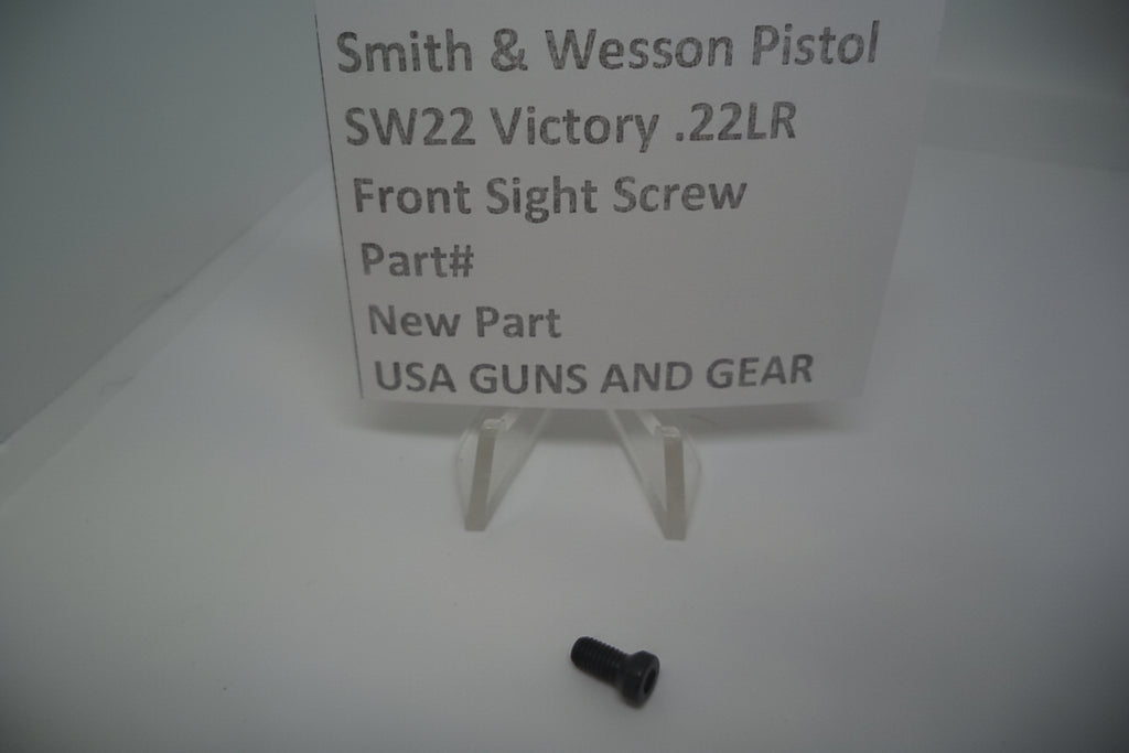 A black front sight screw for a Smith & Wesson SW22 Victory .22 LR pistol, displayed on a white background with a price tag indicating $4.