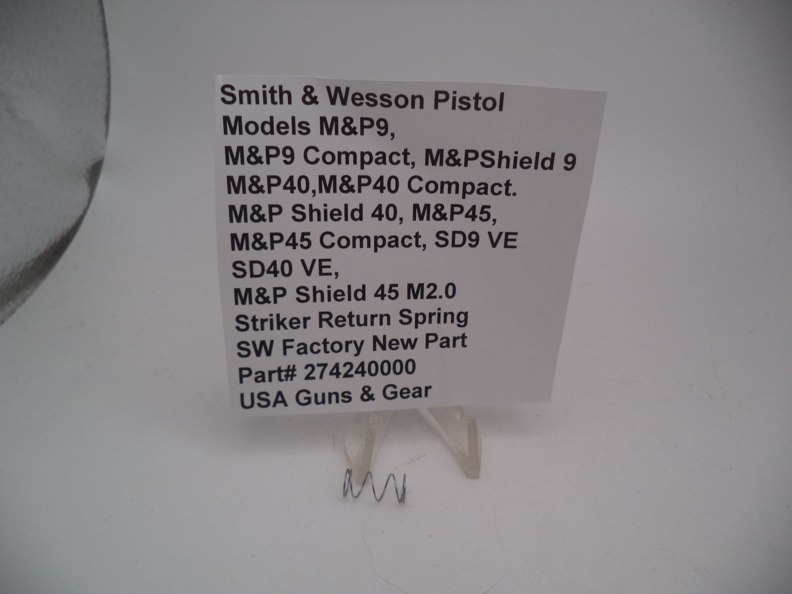 Smith & Wesson M&P/SDVE Striker Return Spring 274240000