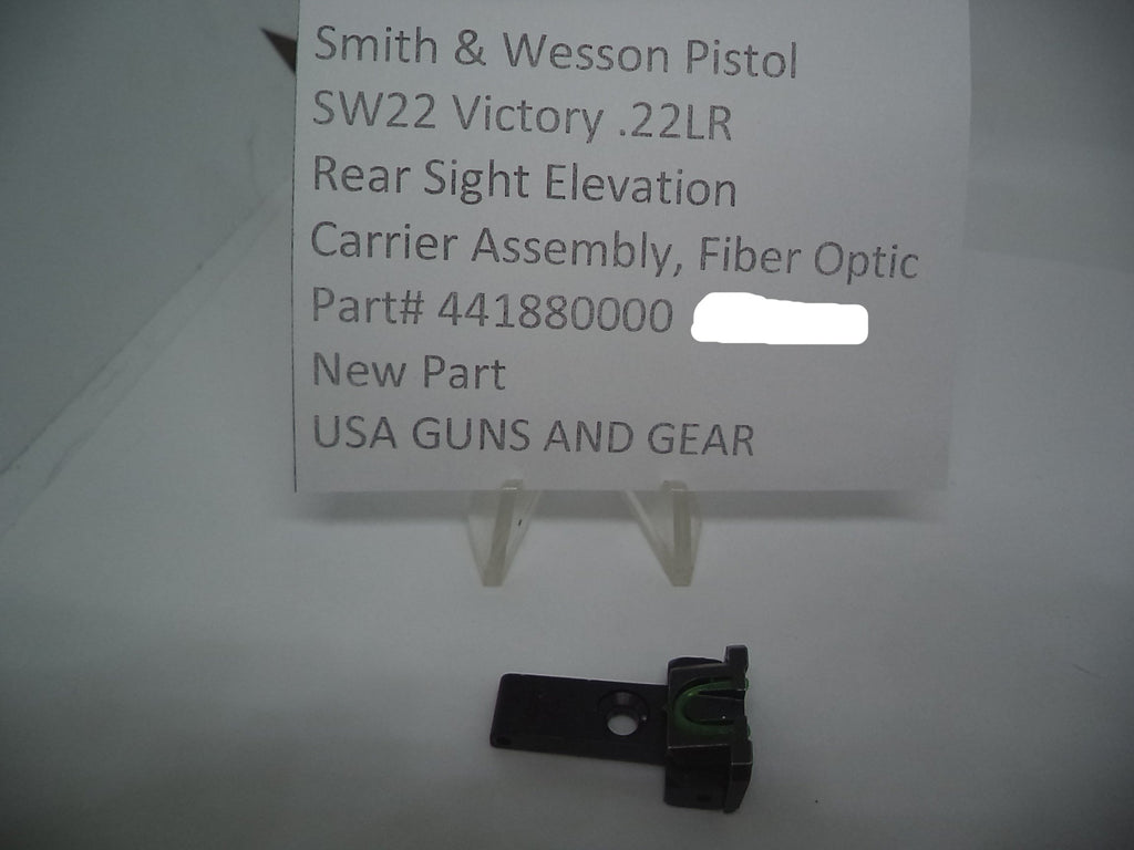 Smith & Wesson SW22 Victory Rear Sight Elevation Carrier Assembly Fiber Optic 441880000