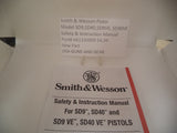 441320000 Smith & Wesson Pistol SD9, SD40, SD9VE, SD40VE Instruction & Safety Manual