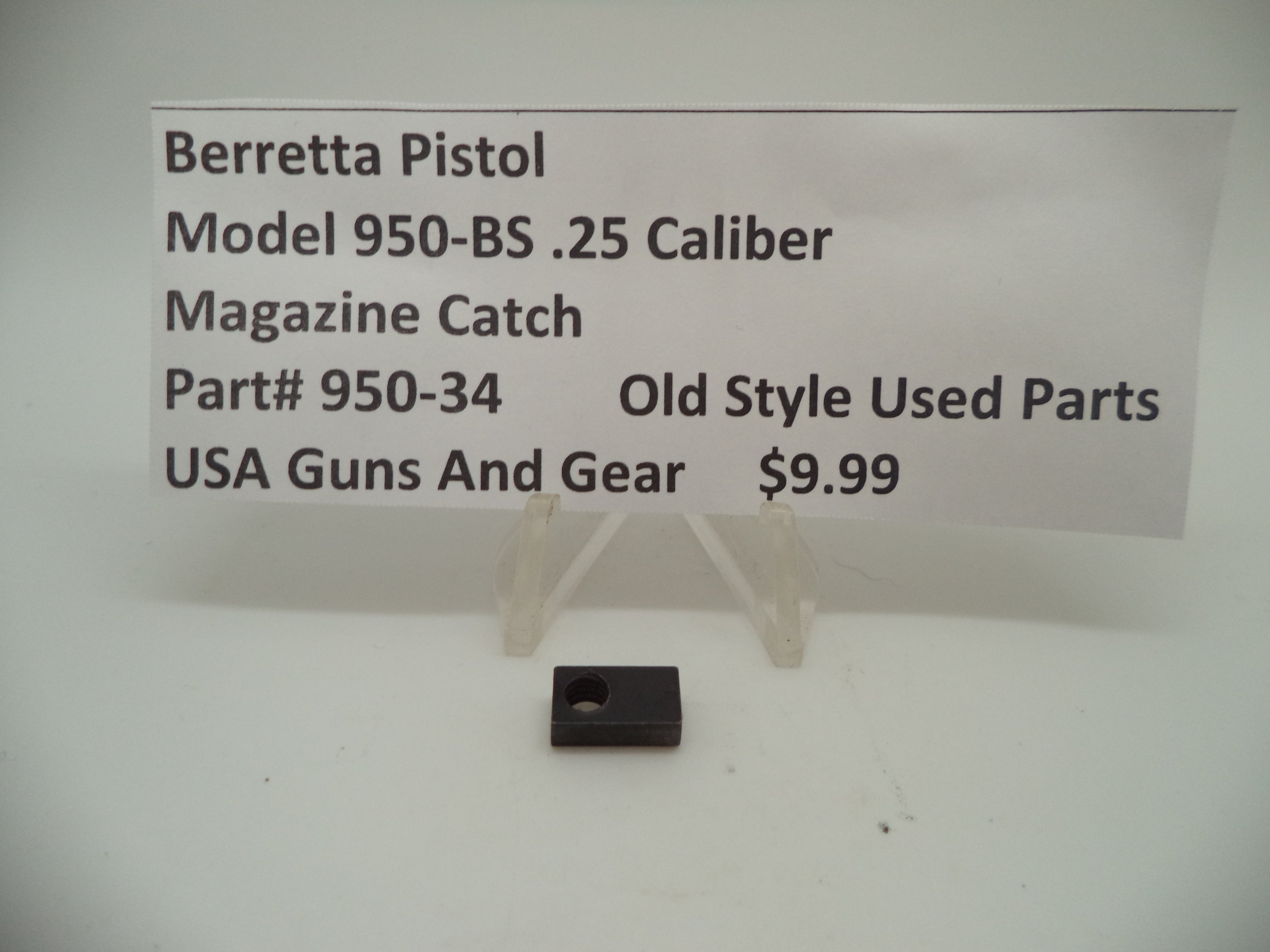 950-34 Beretta Pistol Model 950-BS .25 ACP Magazine Catch Blue Steel Used Part