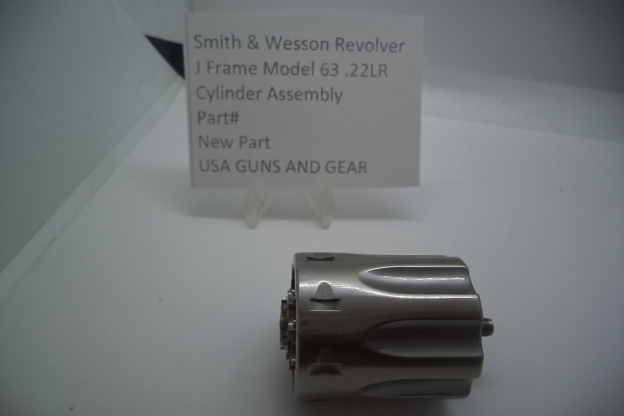 Smith & Wesson J Frame Model 63 Cylinder Assembly - Stainless Steel .22 Long Rifle 8-Shot - Factory New Part 412020000