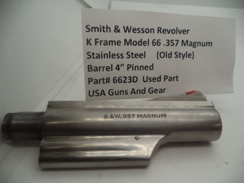 6623D Smith & Wesson K Frame Model 66 Pinned 4" Barrel  .357 Magnum