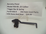950-9 Beretta Pistol Model 950-BS .25 ACP Trigger Bar & Spring Blue Used Part