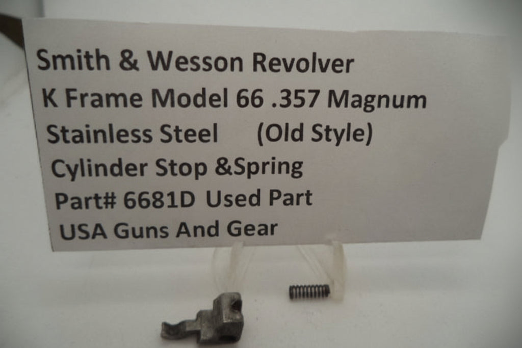 Smith & Wesson K Frame Model 66 Cylinder Stop with Spring - Stainless Steel .357 Magnum 6681D