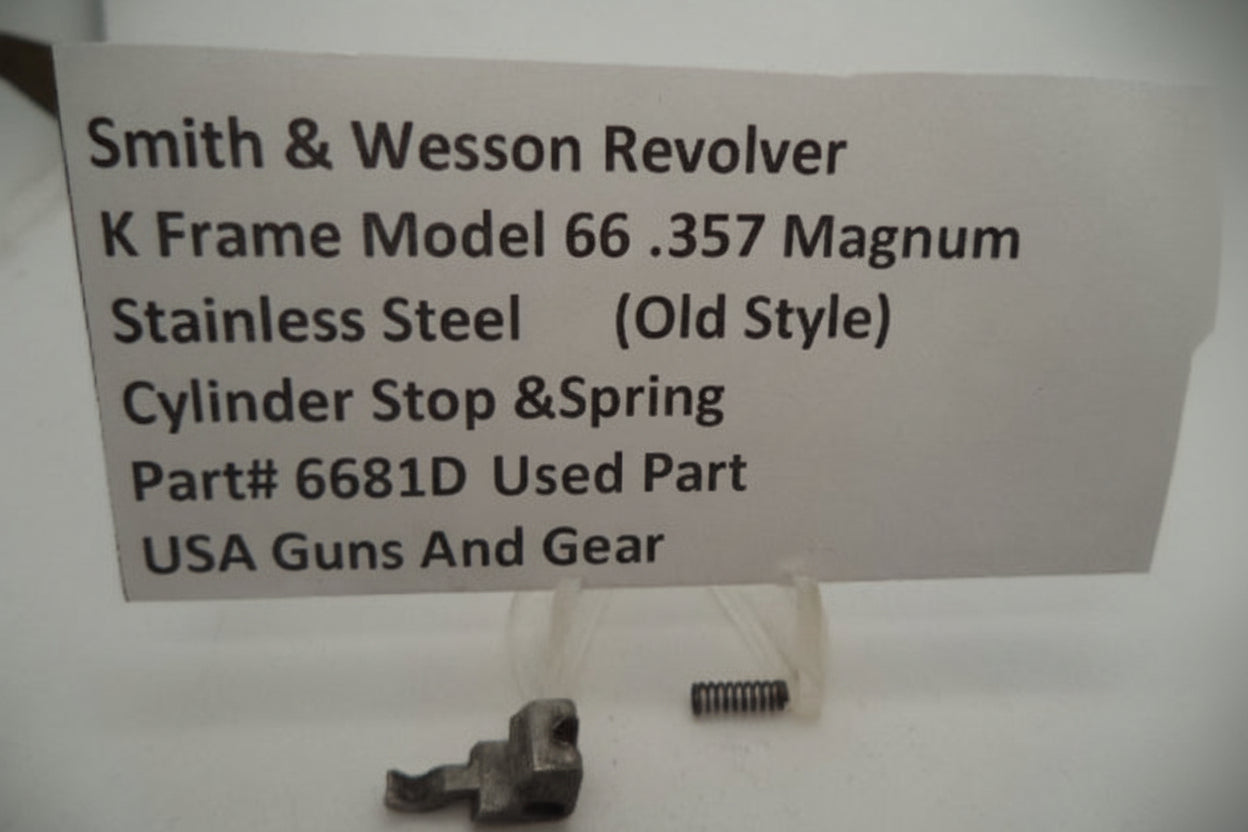 Smith & Wesson K Frame Model 66 Cylinder Stop with Spring - Stainless Steel .357 Magnum 6681D