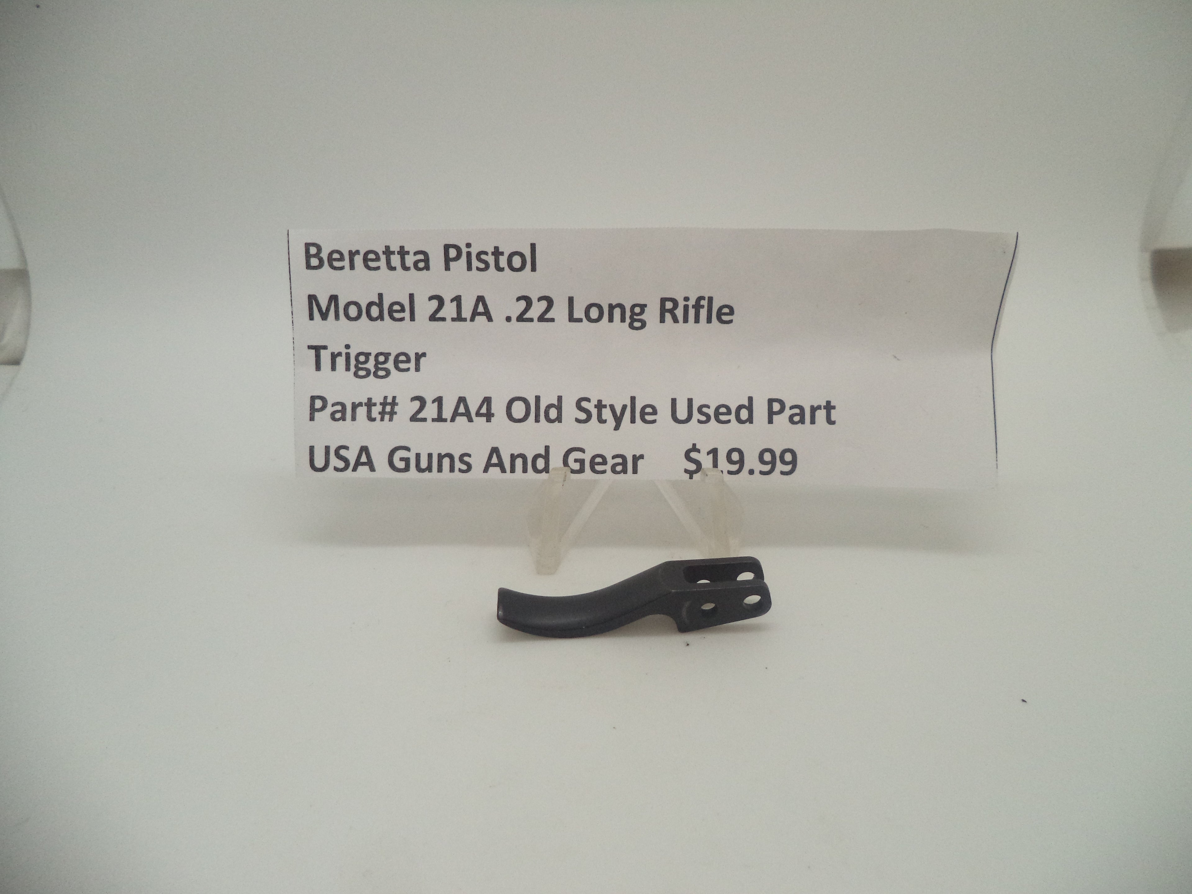 21A4 Beretta Pistol Model 21A .22 Long Rifle Trigger Blue Used Part