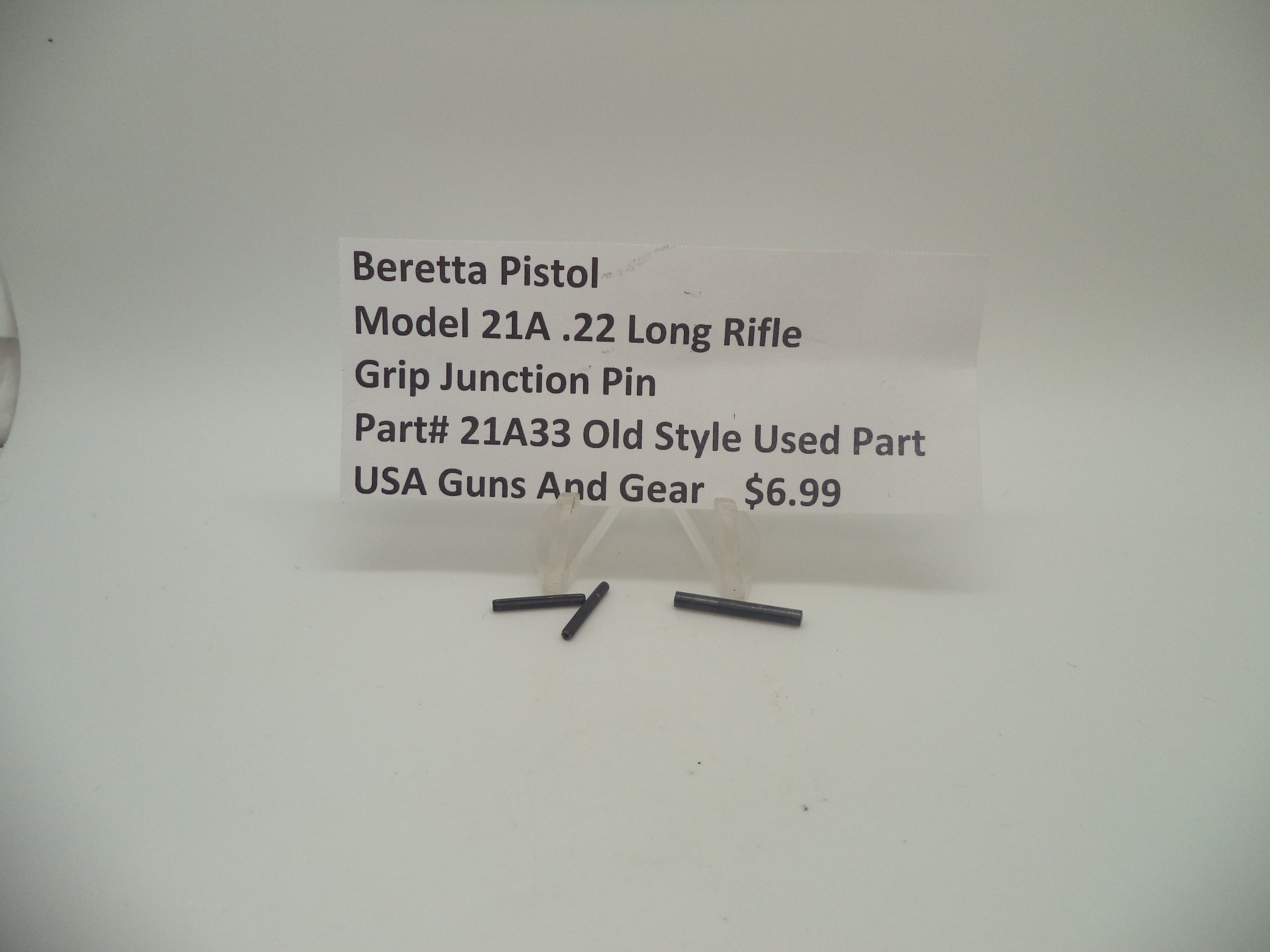21A33 Beretta Pistol Model 21A .22 Long Rifle Grip Junction Pin Used Part