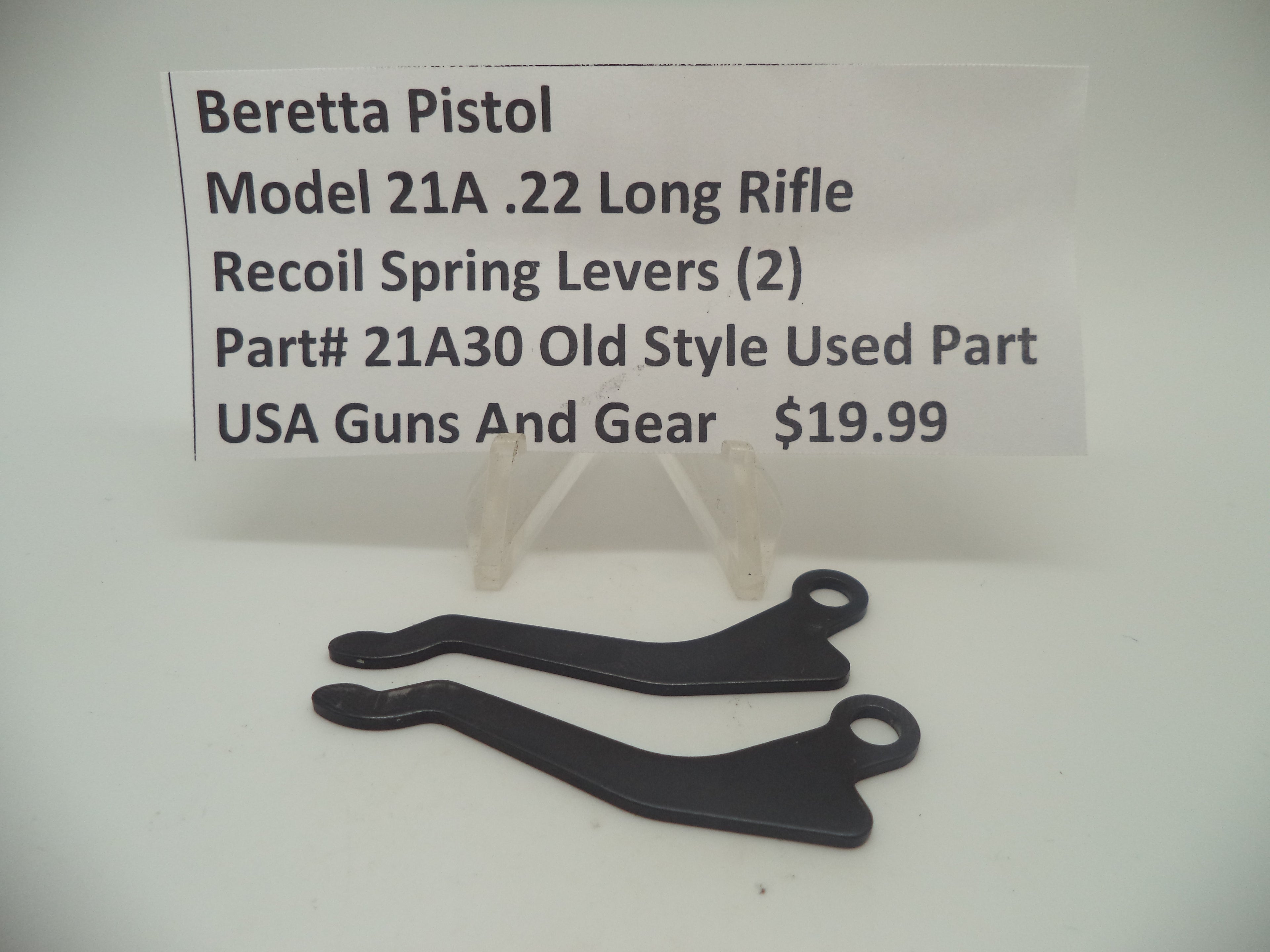 21A30 Beretta Pistol Model 21A .22 L.R Recoil Spring Levers
