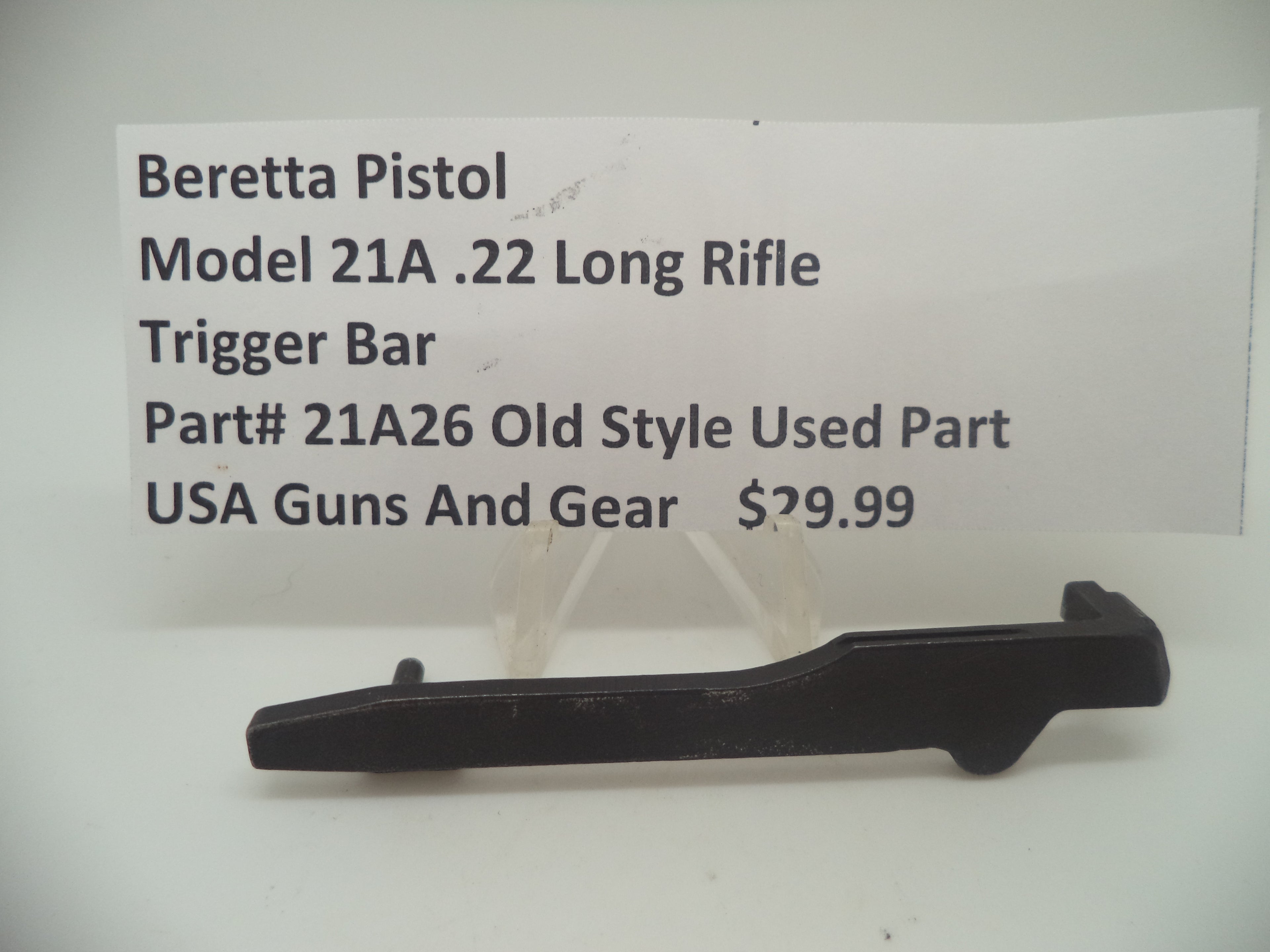 21A26 Beretta Pistol Model 21A .22 Long Rifle Trigger Bar Used Part