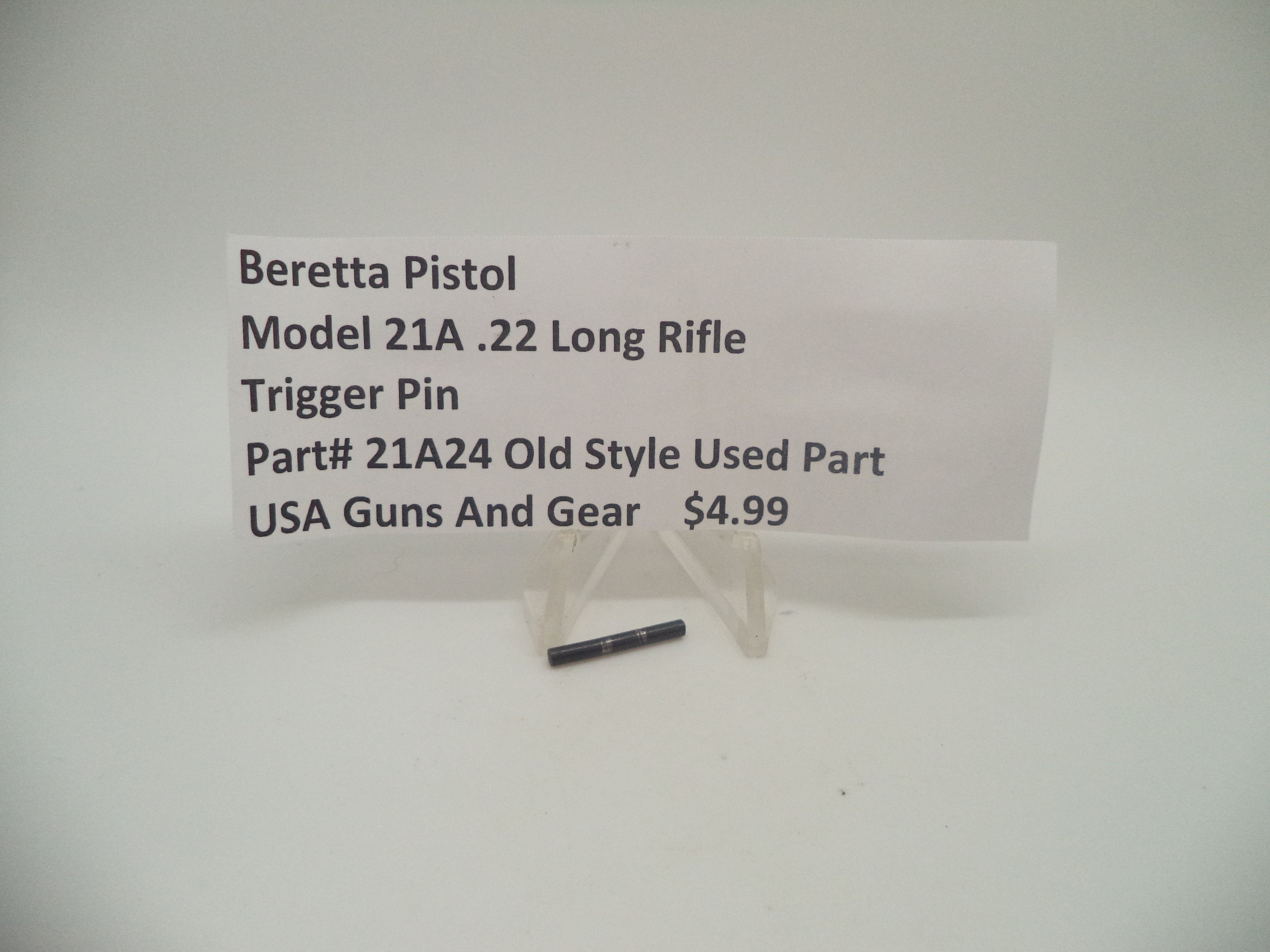 21A24 Beretta Pistol Model 21A .22 Long Rifle Trigger Pin Used Part