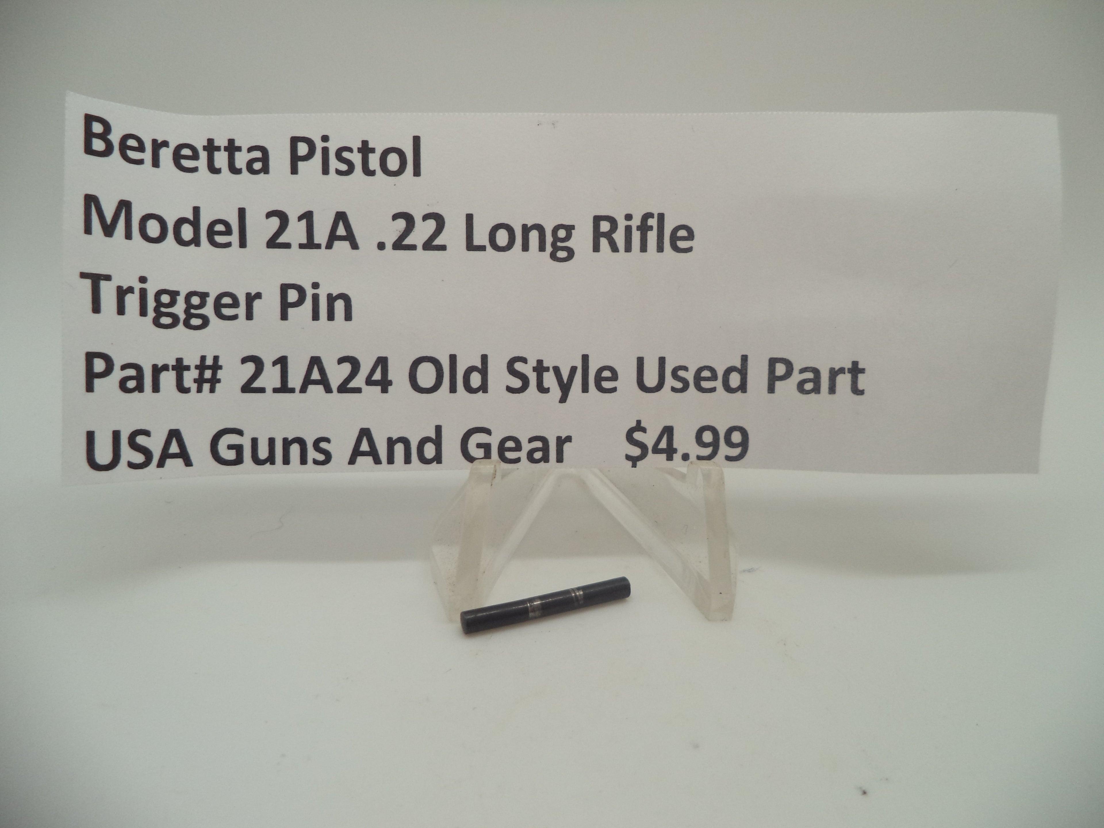 21A24 Beretta Pistol Model 21A .22 Long Rifle Trigger Pin Used Part