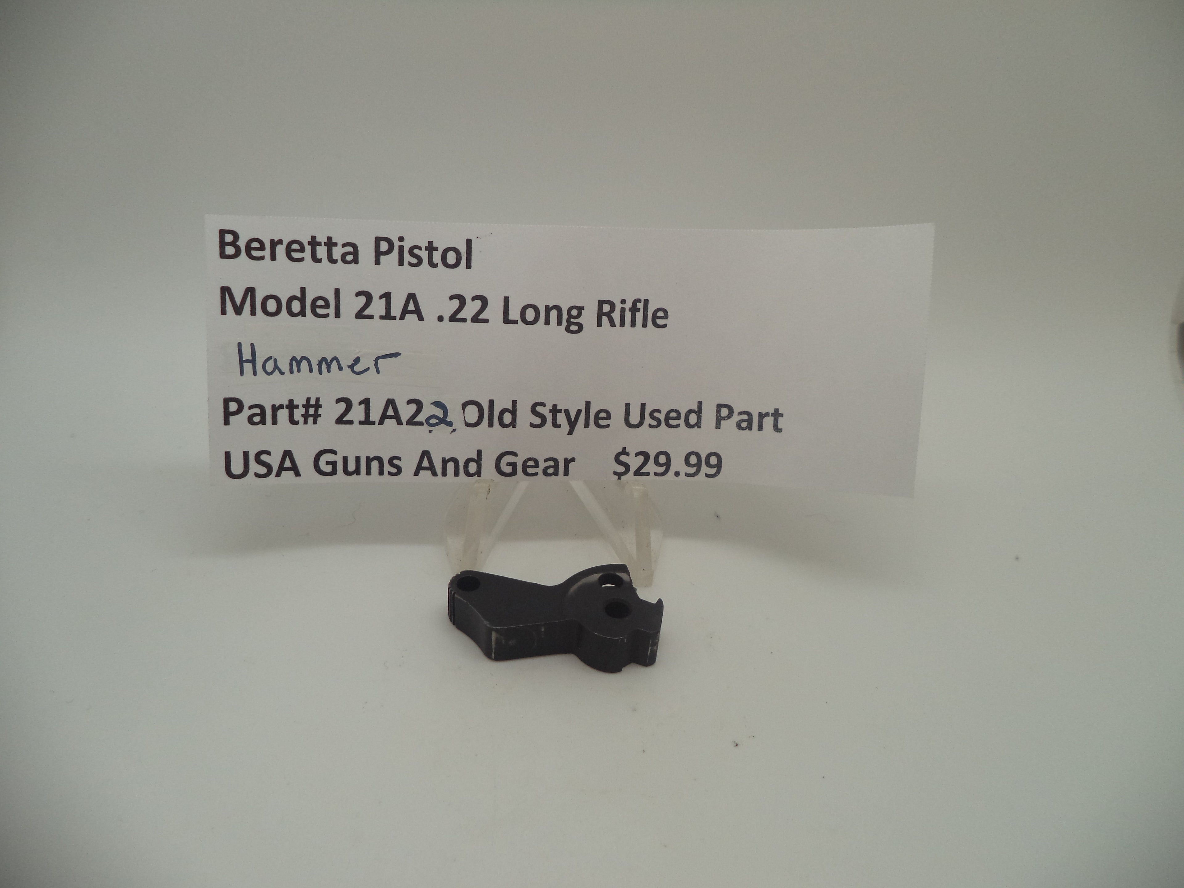 21A22 Beretta Pistol Model 21A .22 Long Rifle Hammer Used Part