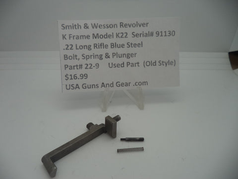 22-9 Smith & Wesson K Frame Model K22 Bolt Spring & Plunger .22 LR Used