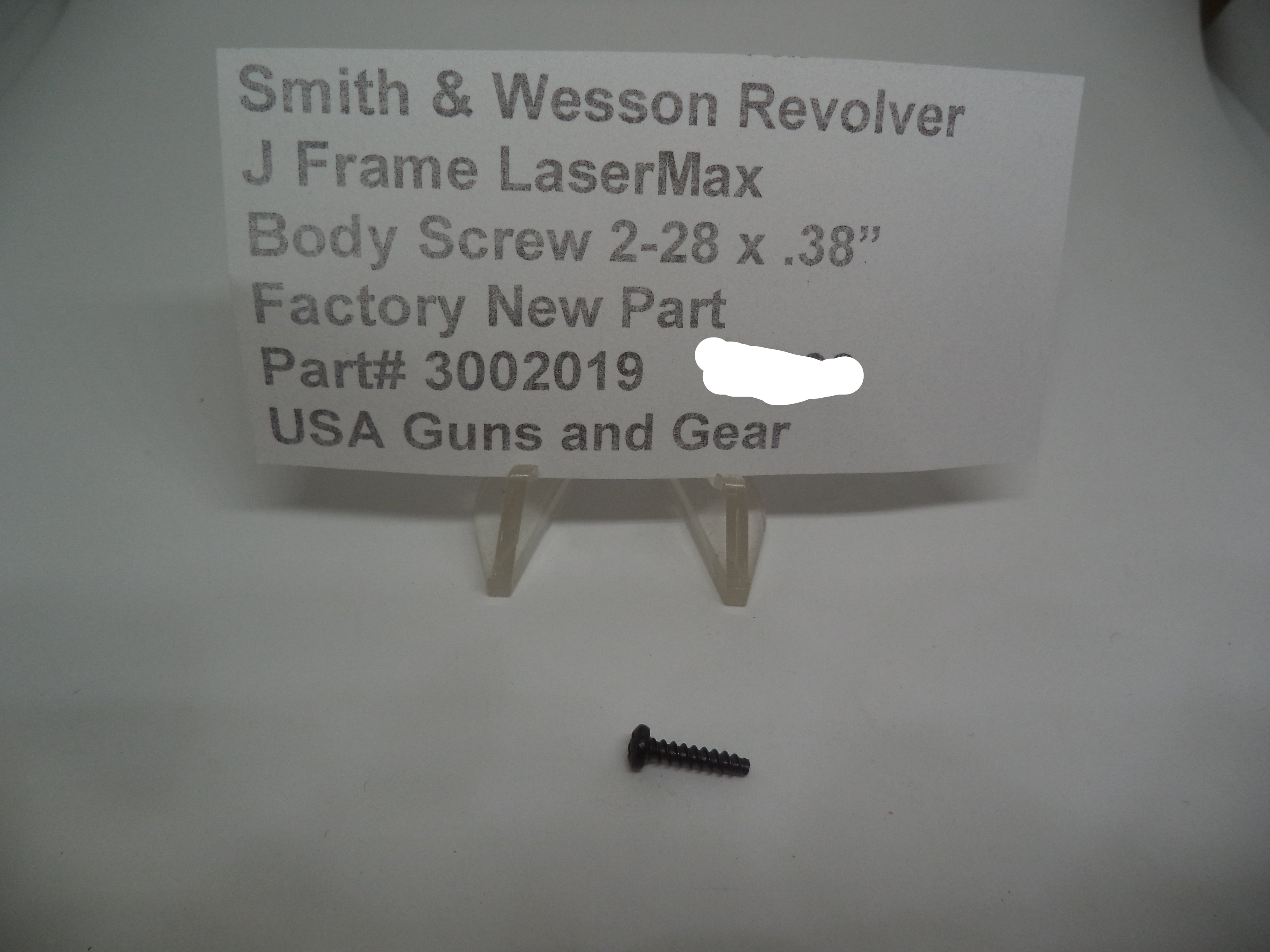3002019 Smith & Wesson J Frame LaserMax Body Screw 2-28x.38"