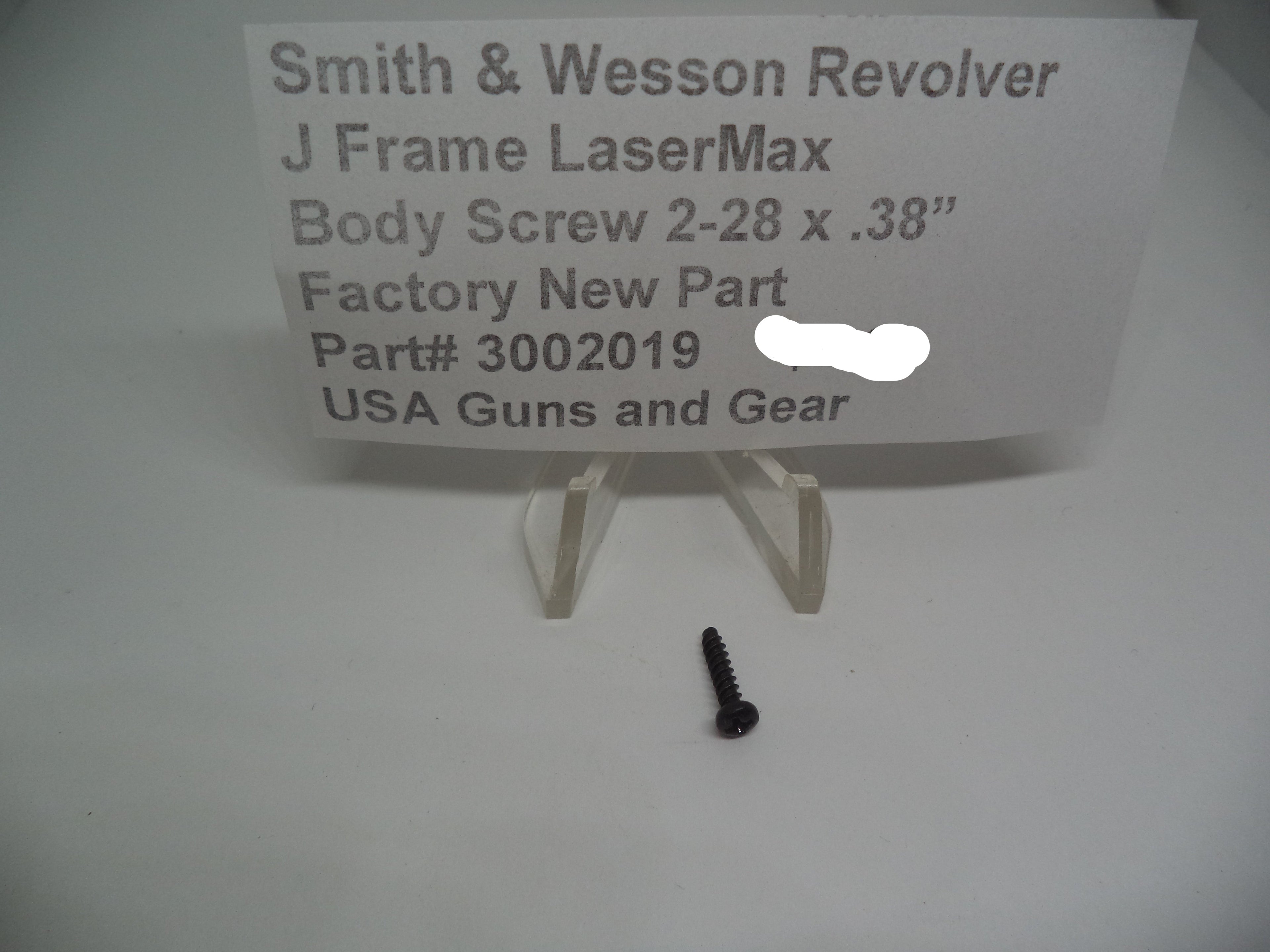 3002019 Smith & Wesson J Frame LaserMax Body Screw 2-28x.38"