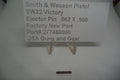 A Smith & Wesson SW22 Victory Ejector Pin displayed on a label with the description and part number visible.