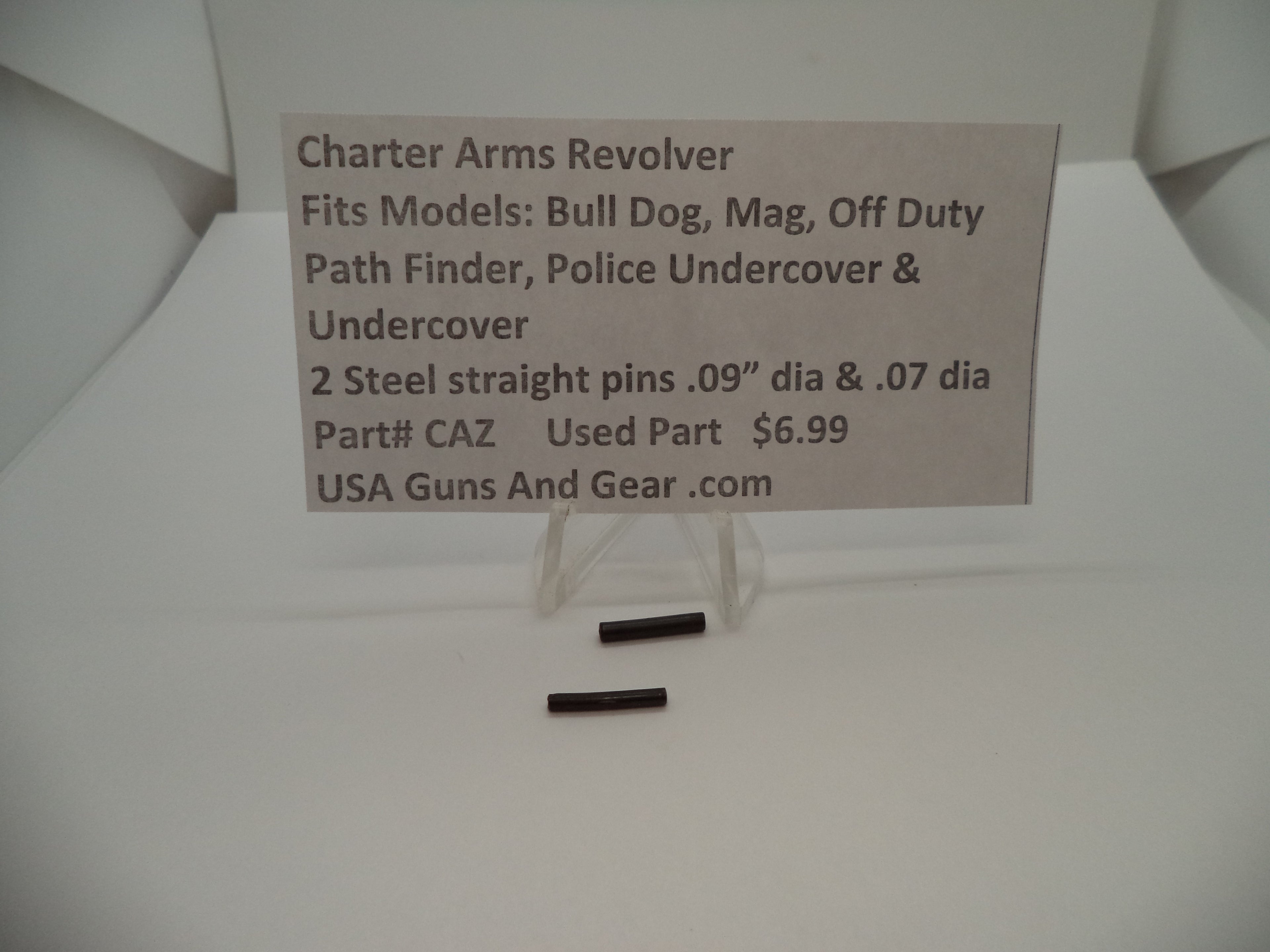 CAZ Charter Arms Revolver Fits Several Models Used 2 Steel Straight Pins