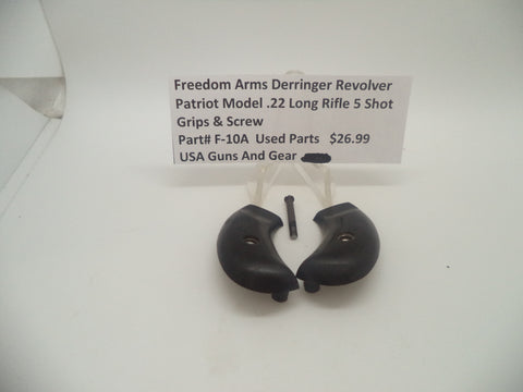 F-10A Freedom Arms Derringer Patriot Model 5 Shot Grips & Screw .22 Long Rifle